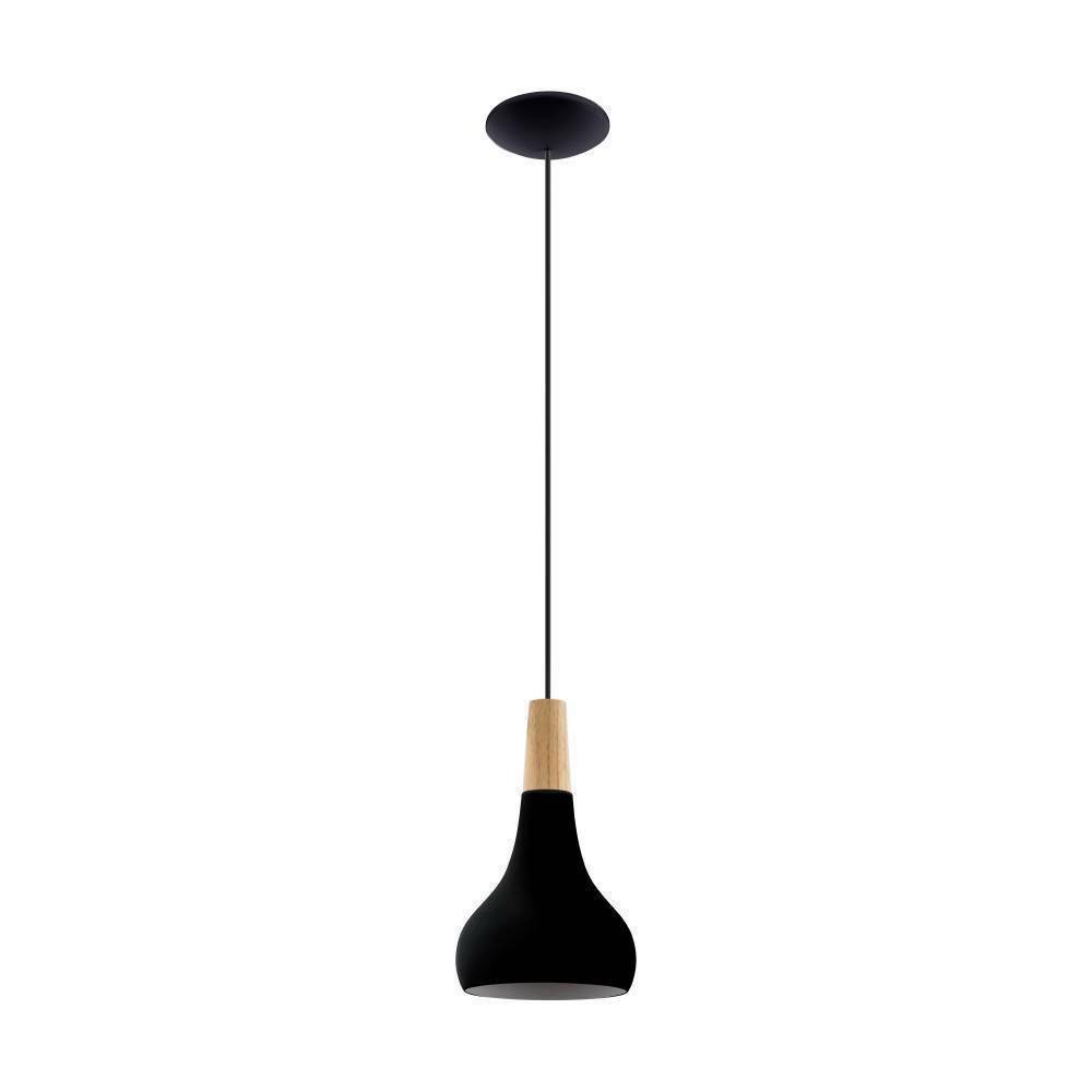 Eglo 900161 "SABINAR" 18 Cm Çapında Çelik, Ahşap Siyah, Kahverengi Sarkıt Avize