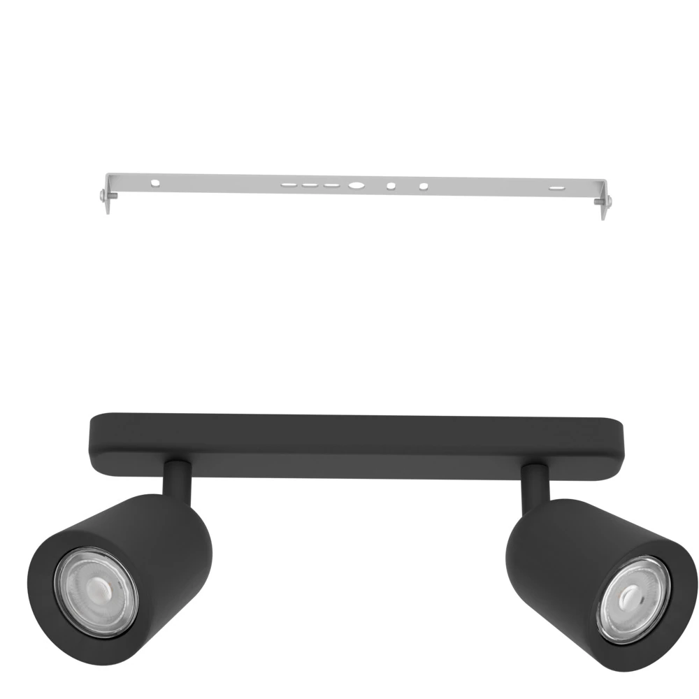 Eglo 901953 "CAMALDOLI" 2X10W Siyah Çelik Sıva Üstü Spot