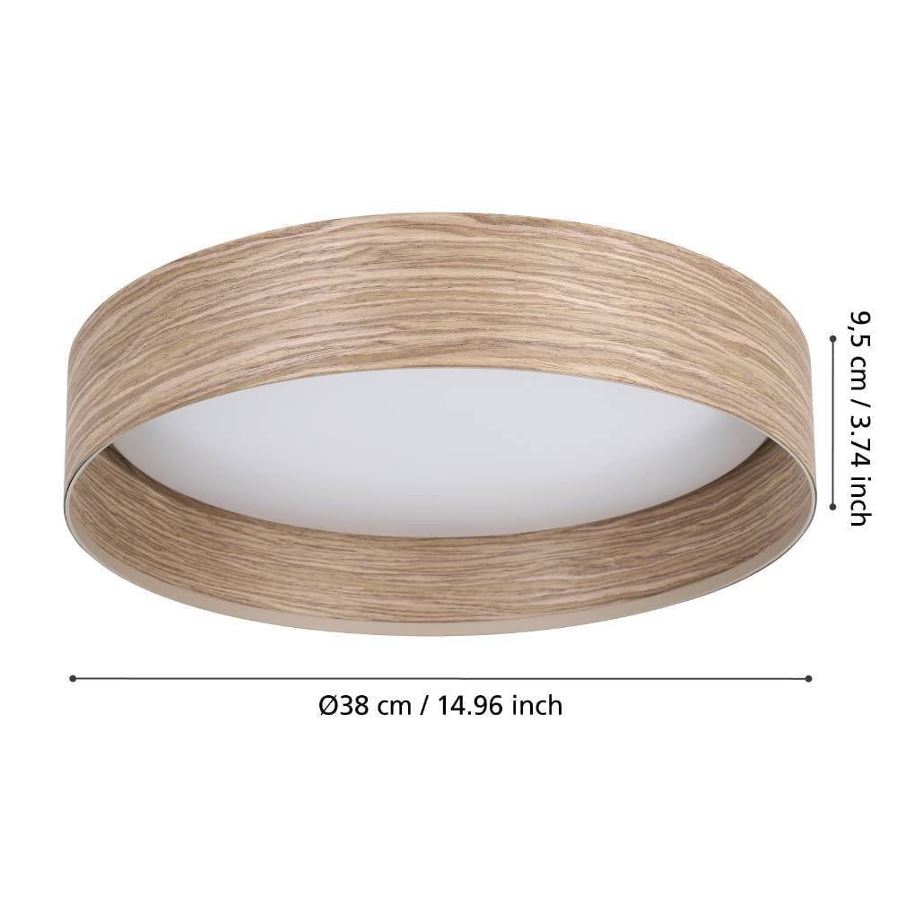 Eglo 900463 "LUPPINERIA" 38 Cm Çapında Çelik, Plastik Kum Rengi, Beyaz Tavan Armatürü