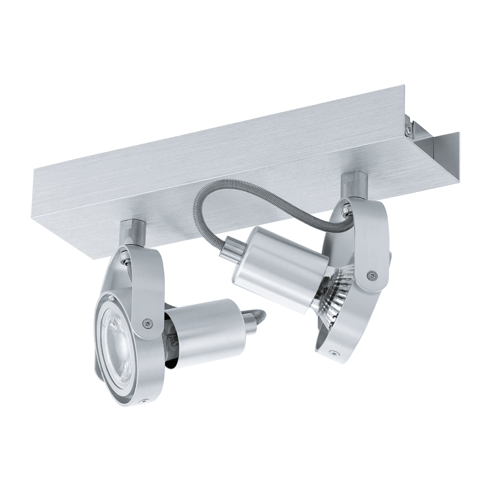 Eglo 94643 "NOVORIO" 2X5W Çelik, Alüminyum Fırçalanmış Alüminyum Sıva Üstü Spot