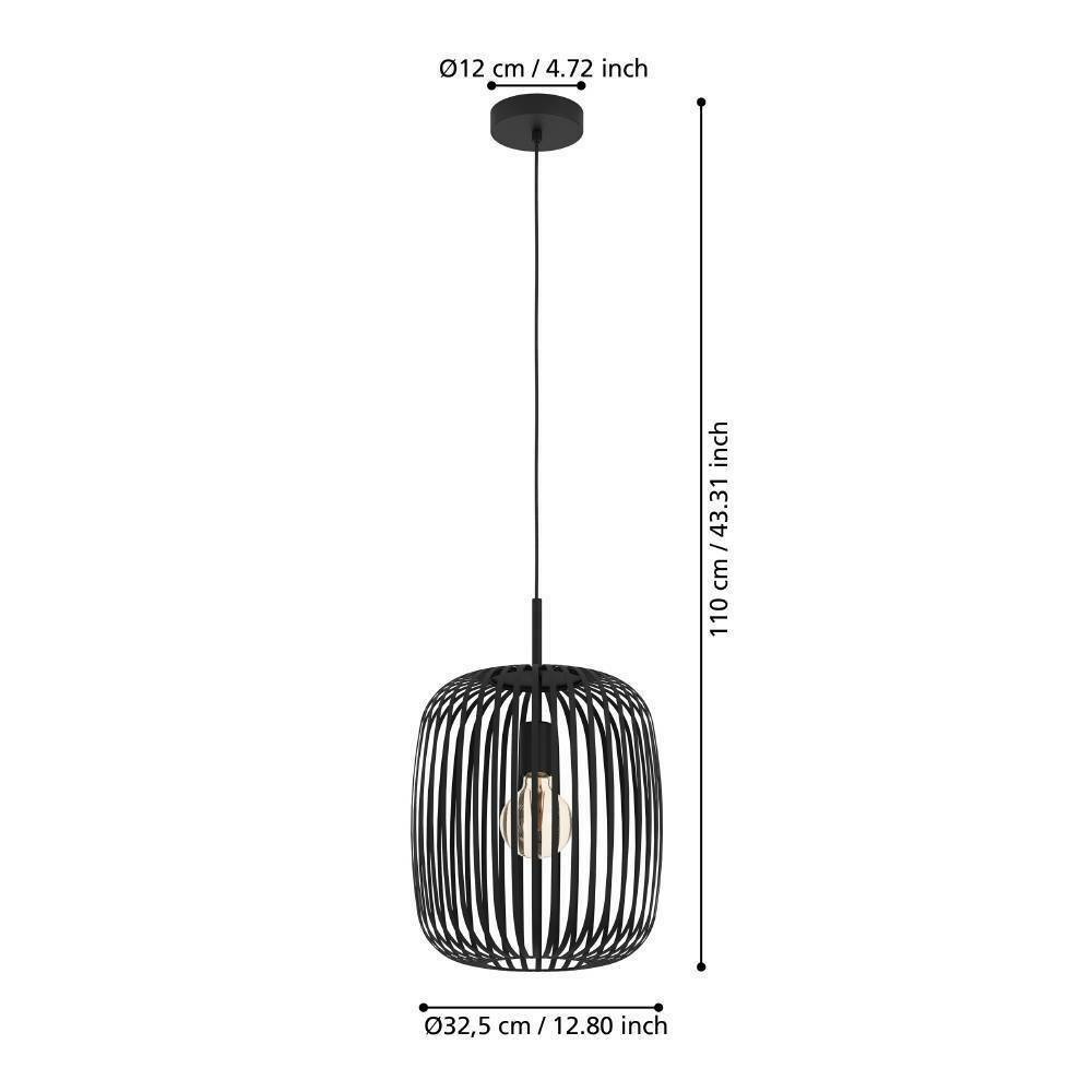 Eglo 900494 "ROMAZZINA" 110 Cm Yüksekliğinde Çelik Siyah Sarkıt Avize