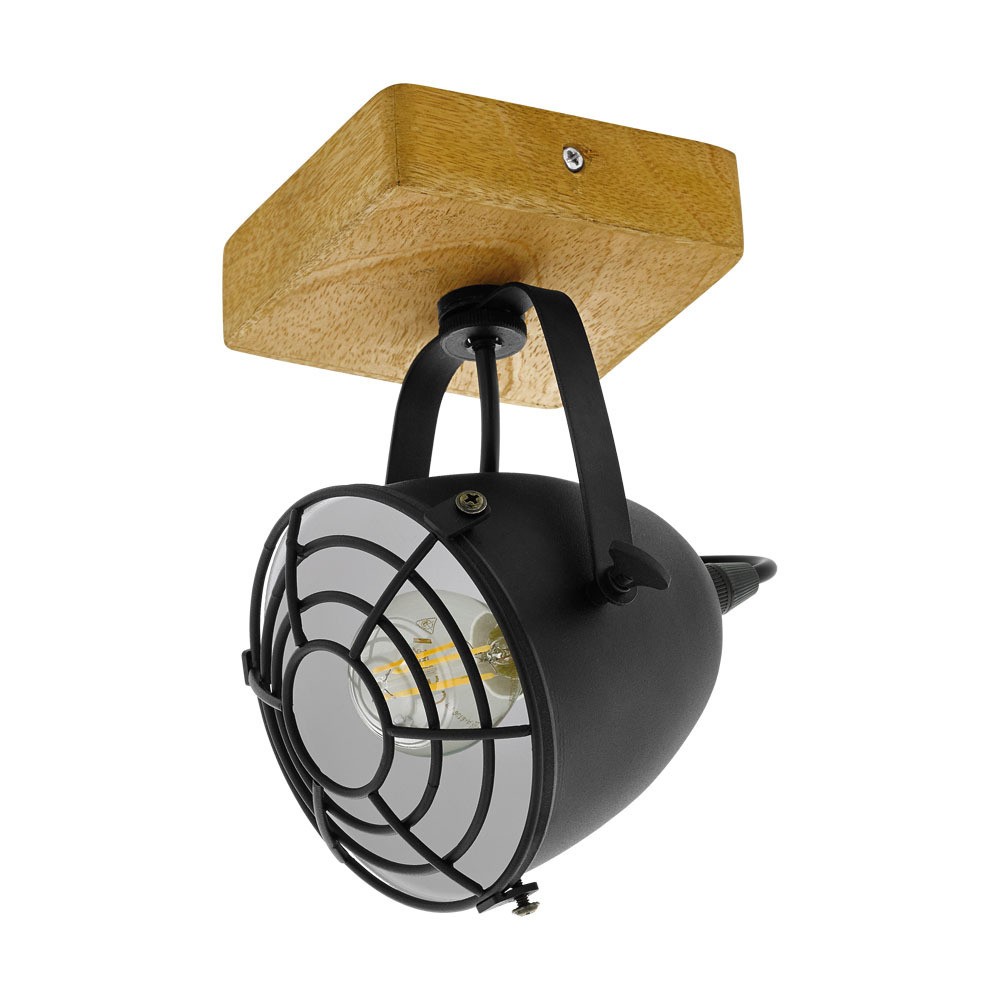 Eglo 49076 "GATEBECK" 1X40W Ahşap Doğal Sıva Üstü Spot