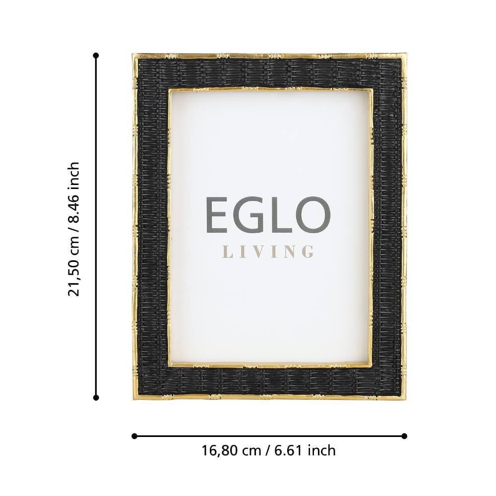Eglo 423141 "ESASHI" 21,5 Cm Yüksekliğinde 16,8 Cm Uzunluğunda Plastik, Cam Siyah, Gold Resim Çerçevesi