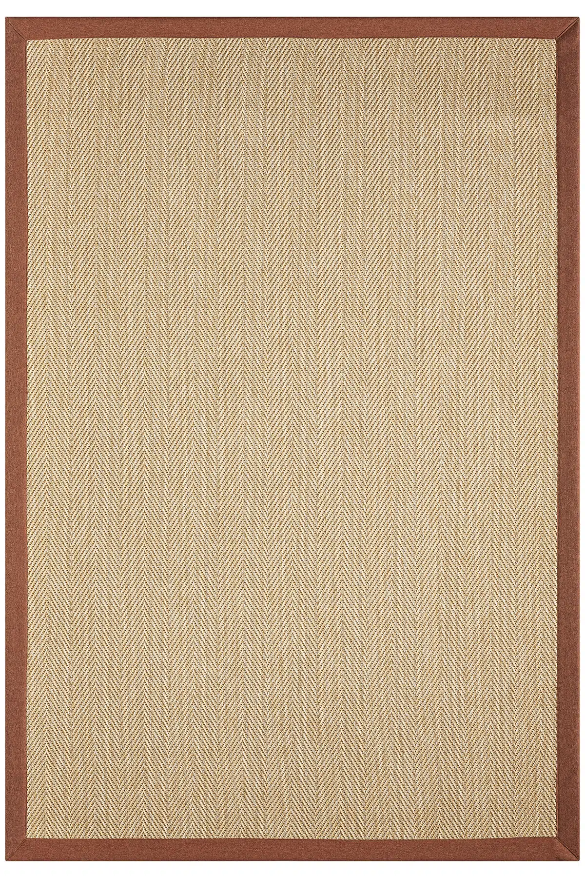 Seyran Halı Bombay 665 Bej Jüt Sisal Halı  - Kahve Rengi Bordürlü Halı Yolluk