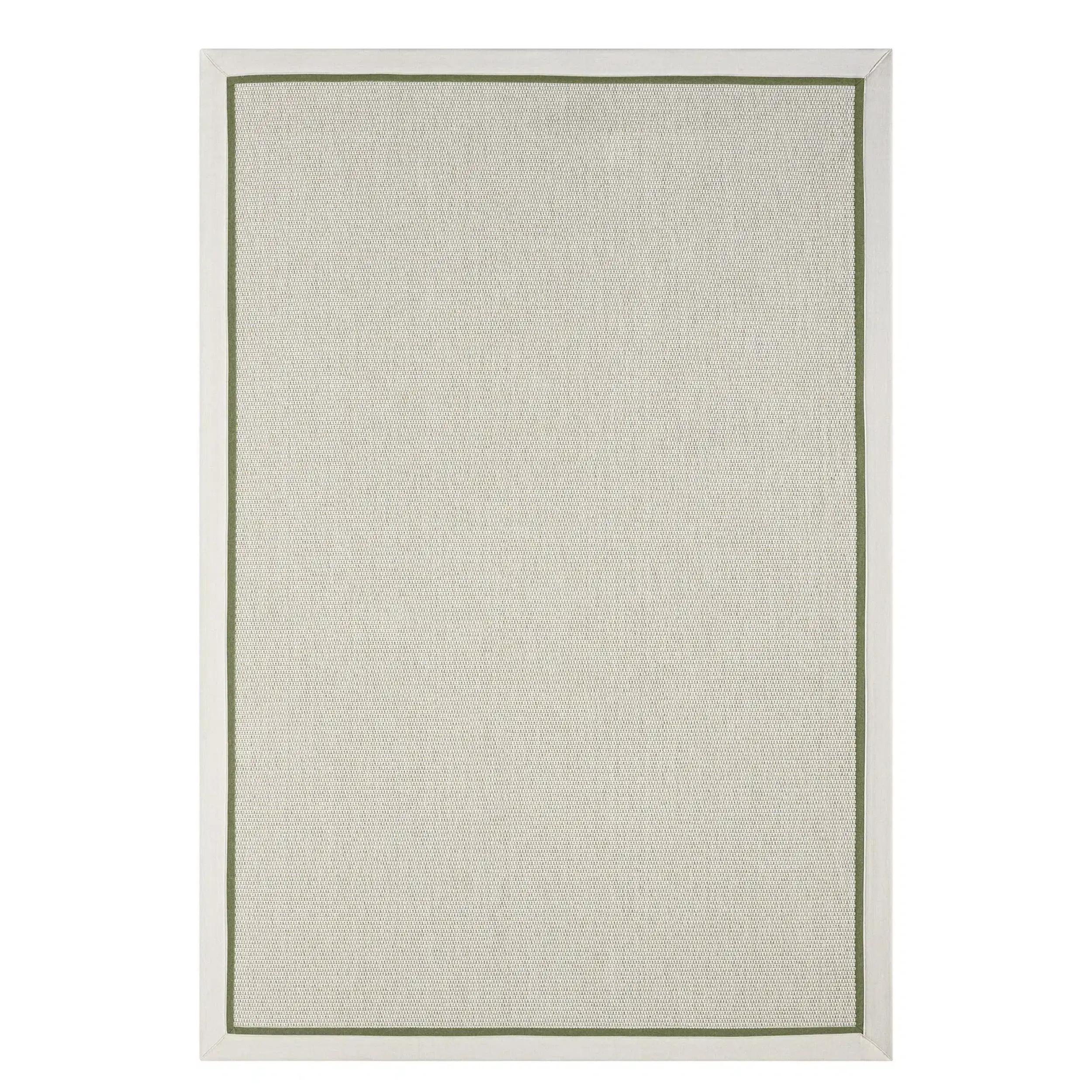 Seyran Halı Bombay 664 Krem Jüt Sisal Halı  - Krem Yeşil Bordürlü Halı Yolluk