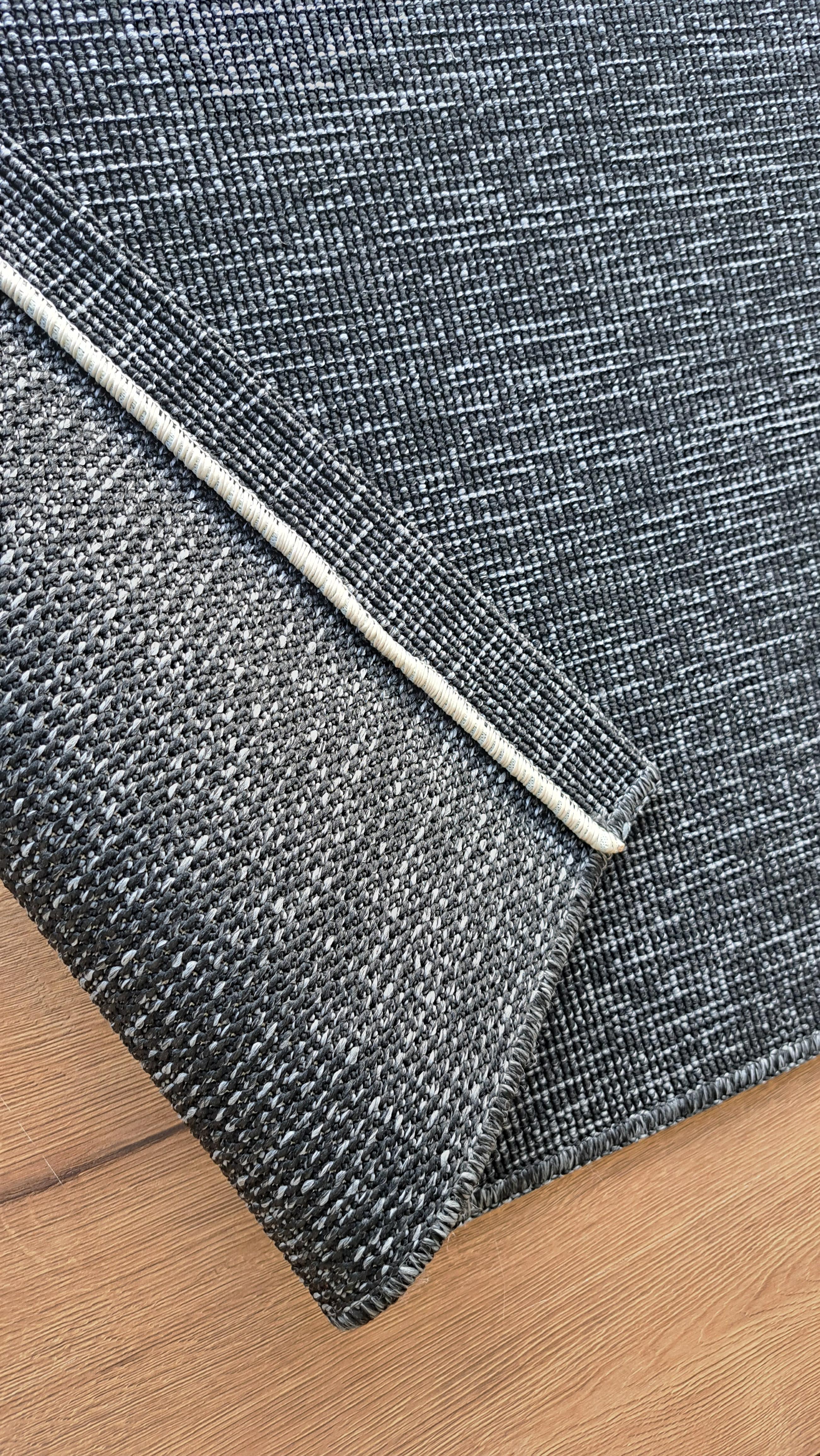 Seyran Halı Bombay 662 Antrasit Jüt Sisal Halı  - Ev Dekoru Salon Halısı - Merdiven Halısı -  Cozy Home Rug - Koridor Mutfak Halısı