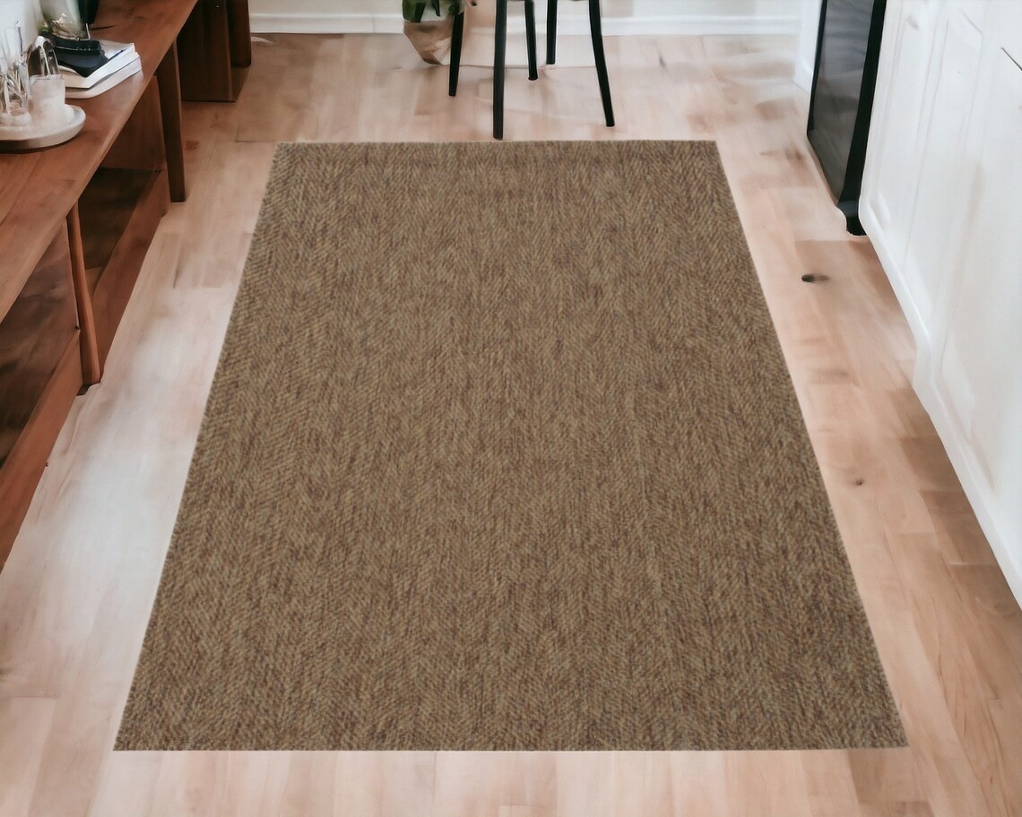 Cozy Home Rug Cool Jute Sisal Custom Rug - Bombay 665 Brown Rug Runner - Indoors Outdoors