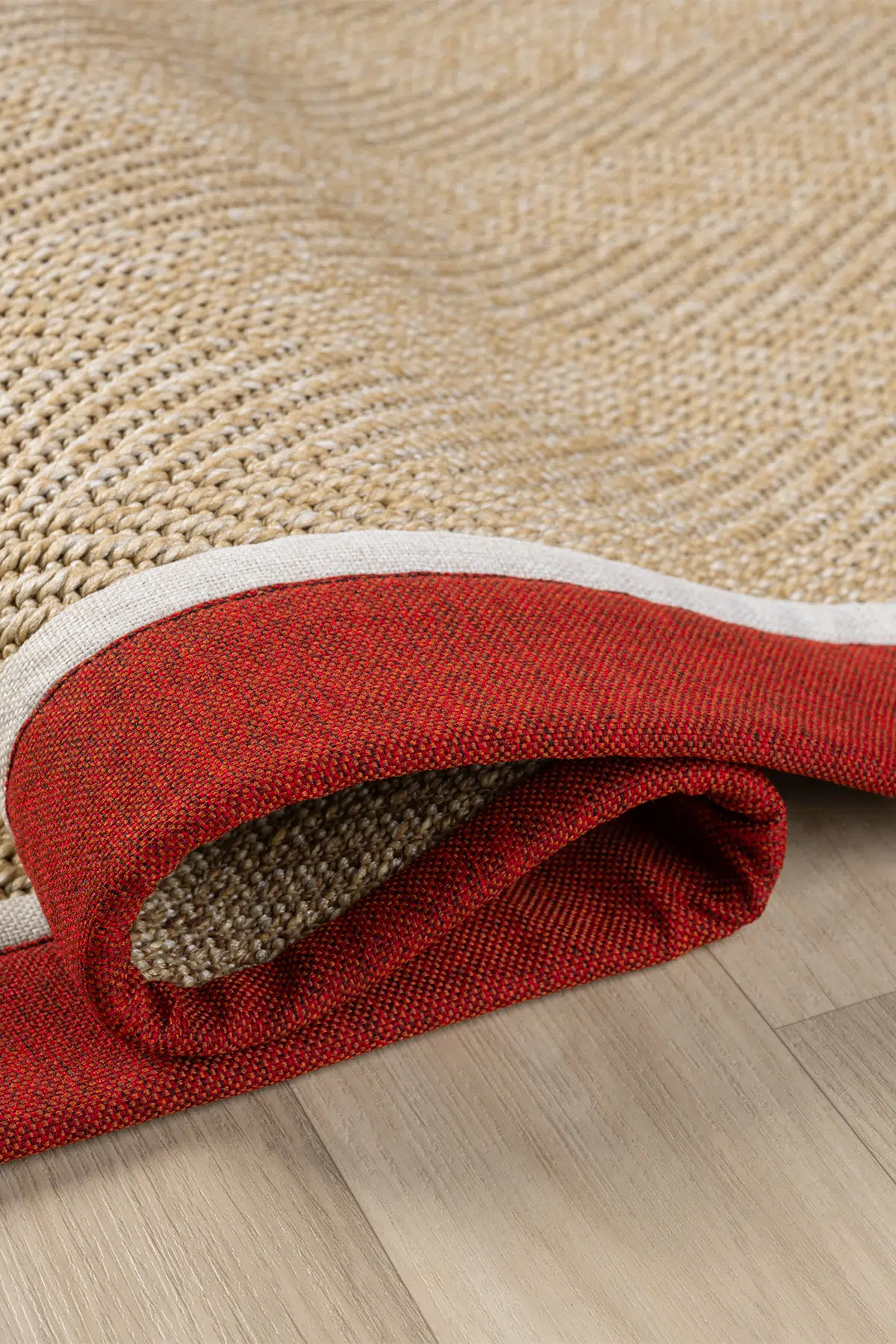 Seyran Halı Bombay 665 Bej Jüt Sisal Halı  - Bordo Krem Bordürlü Halı Yolluk
