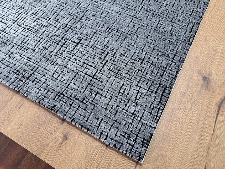 Custom Size Anthracite Runner Rug, %100 Wool Touch Pile rug, Hallway Kitchen Rug, Bedroom Rug, Indoors,