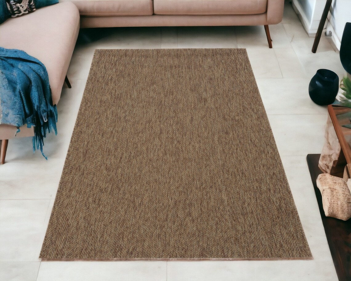 Cozy Home Rug Cool Jute Sisal Custom Rug - Bombay 665 Brown Rug Runner - Indoors Outdoors