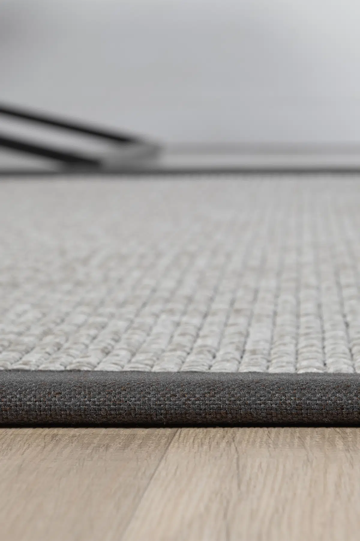 Seyran Halı Bombay 664 Gri Jüt Sisal Halı  - Tek Renk Bordürlü Halı Yolluk