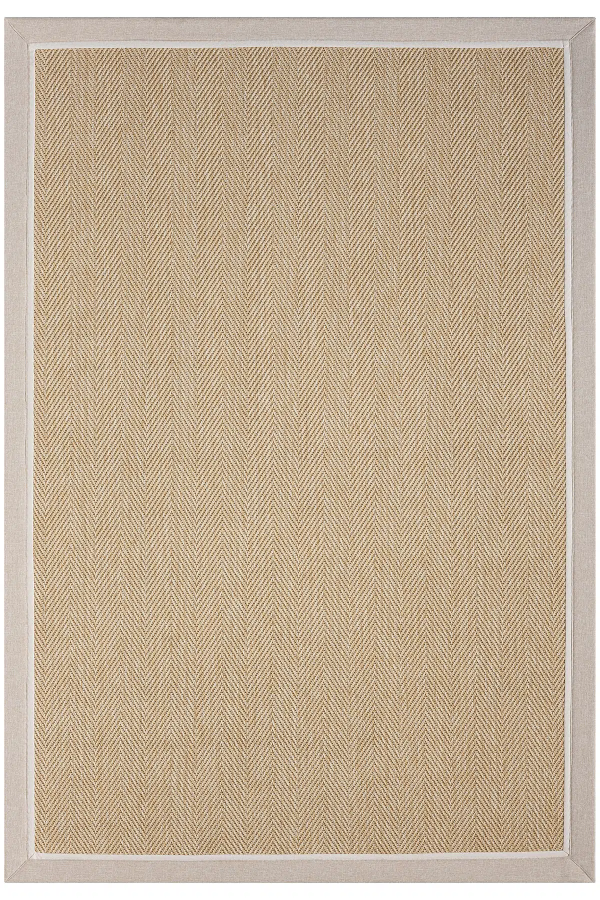 Seyran Halı Bombay 665 Bej Jüt Sisal Halı  - Bej Krem Bordürlü Halı Yolluk