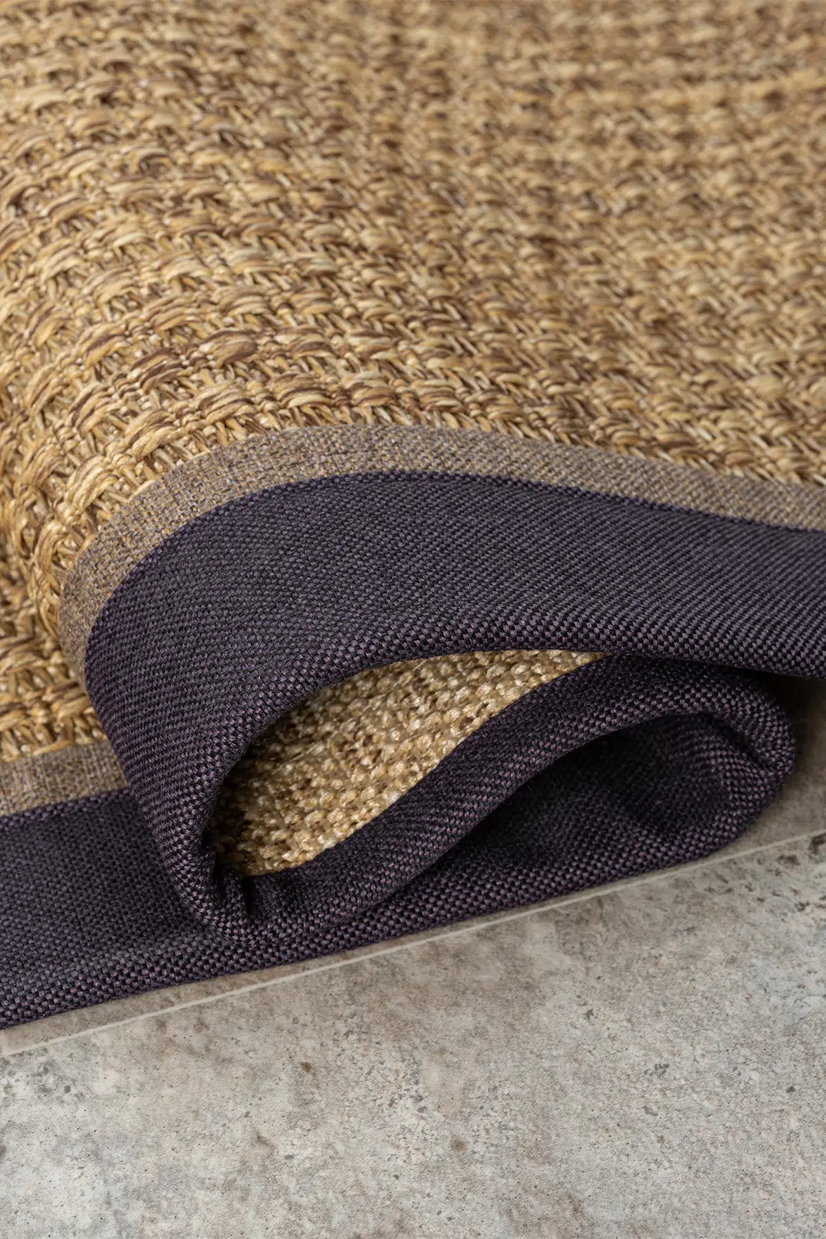 Seyran Halı Bombay 666 Kahve Jüt Sisal Halı  - 2 Renkli Bordürlü Halı Yolluk