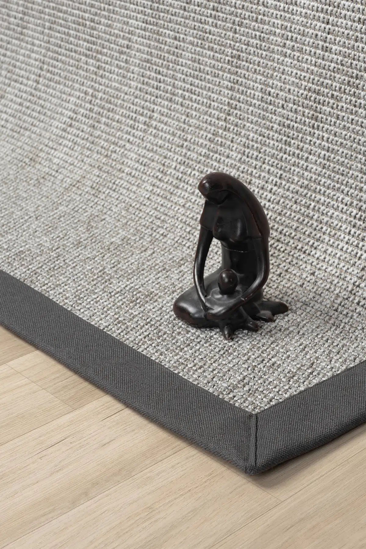 Seyran Halı Bombay 664 Gri Jüt Sisal Halı  - Tek Renk Bordürlü Halı Yolluk