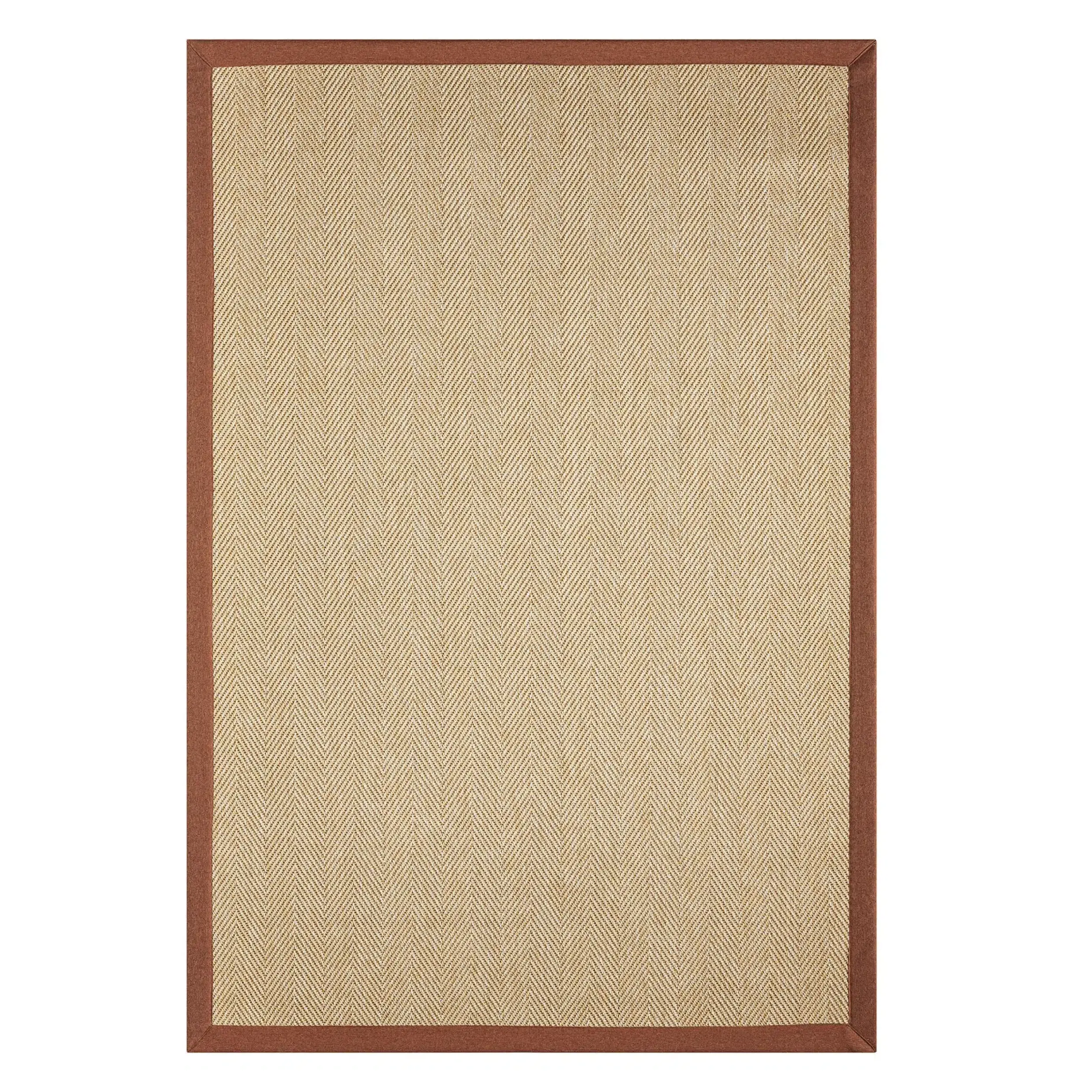 Seyran Halı Bombay 665 Bej Jüt Sisal Halı  - Kahve Rengi Bordürlü Halı Yolluk