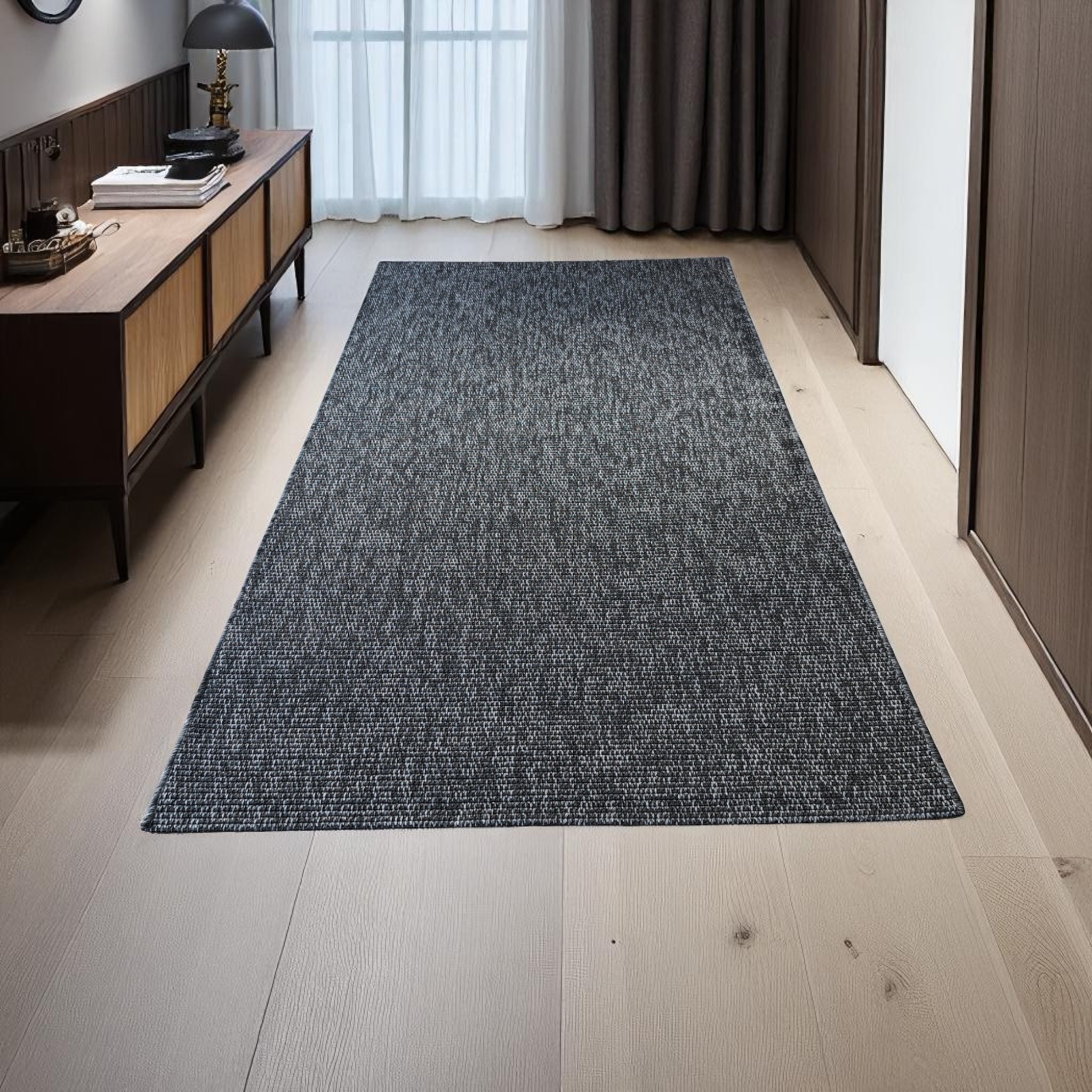 Seyran Halı Bombay 664 Antrasit Jüt Sisal Halı  - Ev Dekoru Salon Halısı - Merdiven Halısı -  Cozy Home Rug - Koridor Mutfak Halısı