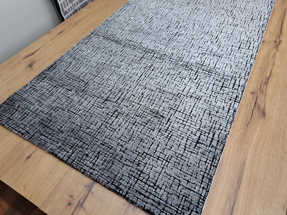 Custom Size Anthracite Runner Rug, %100 Wool Touch Pile rug, Hallway Kitchen Rug, Bedroom Rug, Indoors,