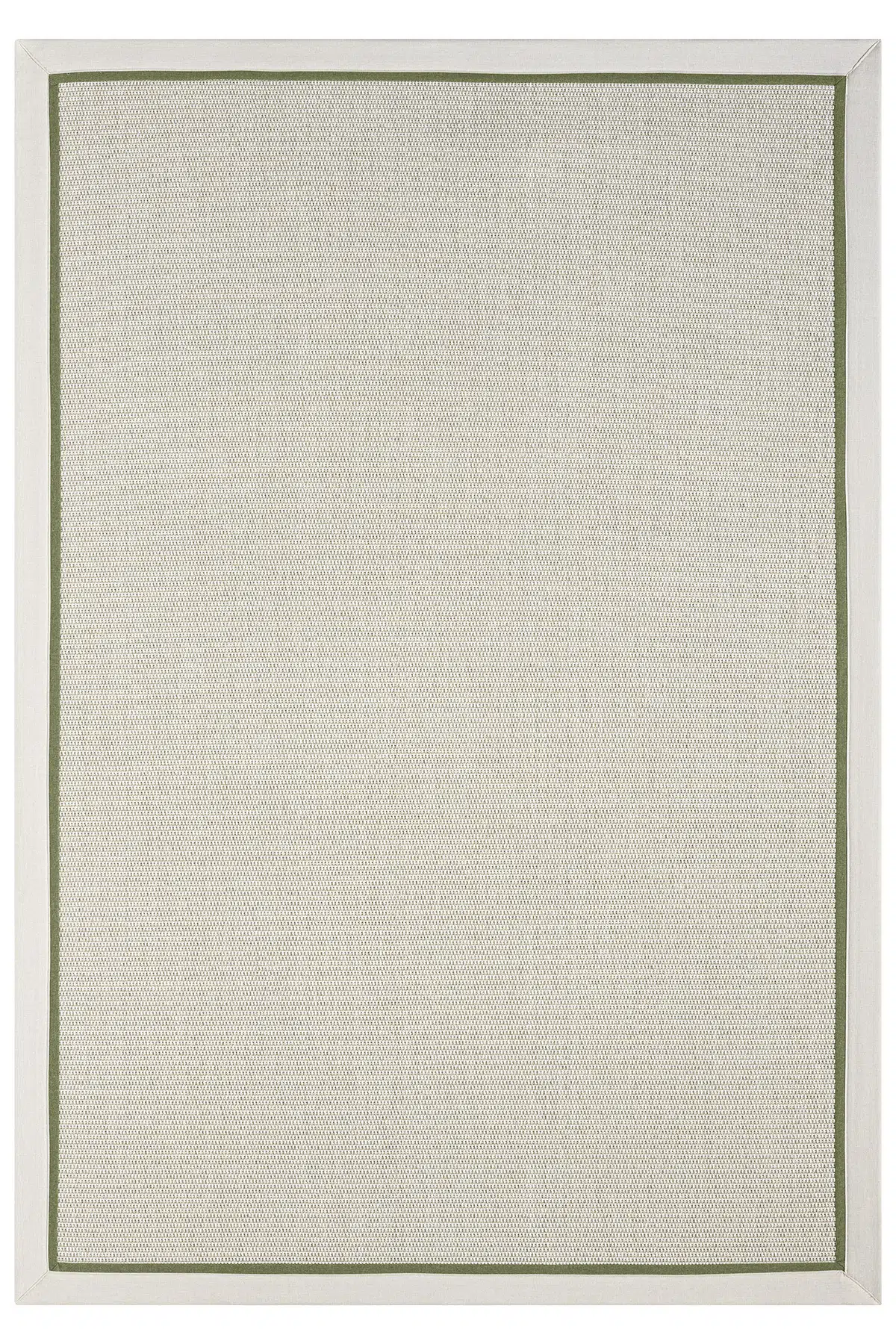 Seyran Halı Bombay 664 Krem Jüt Sisal Halı  - Krem Yeşil Bordürlü Halı Yolluk