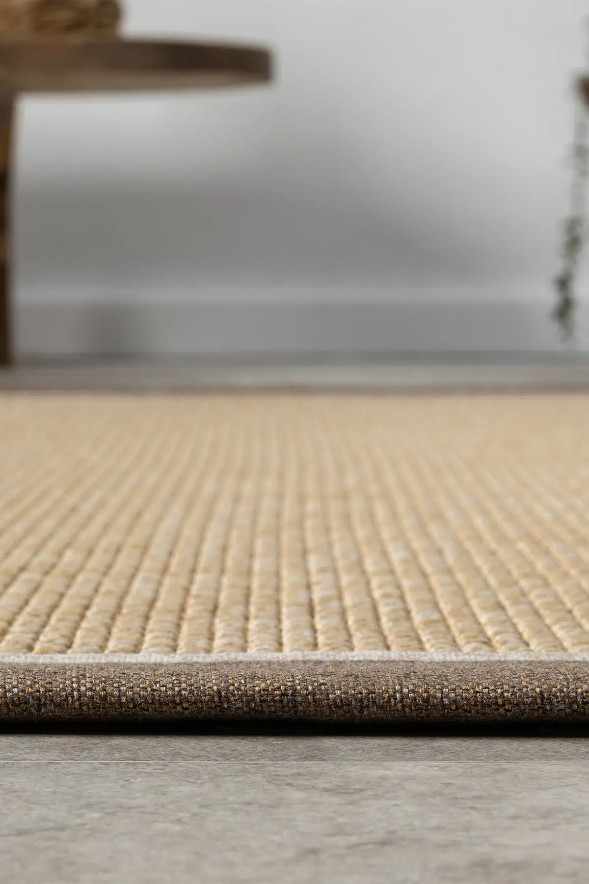 Seyran Halı Bombay 664 Bej Jüt Sisal Halı  - Kahve Bej Bordürlü Halı Yolluk