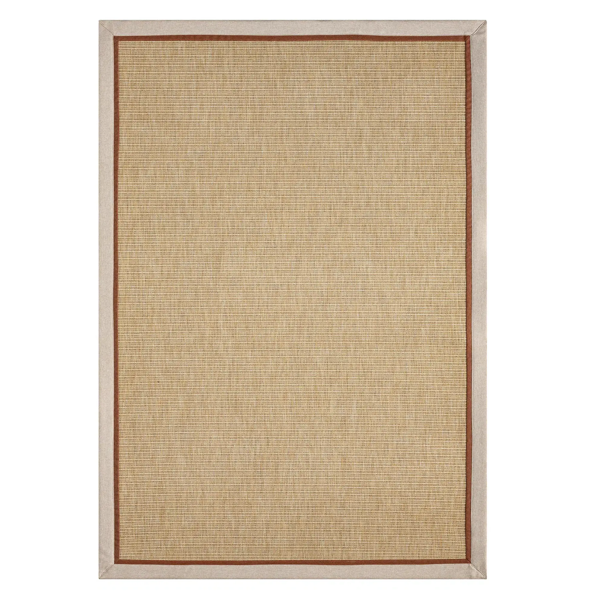 Seyran Halı Bombay 663 Bej Jüt Sisal Halı  - Bej Terra Bordürlü Halı Yolluk