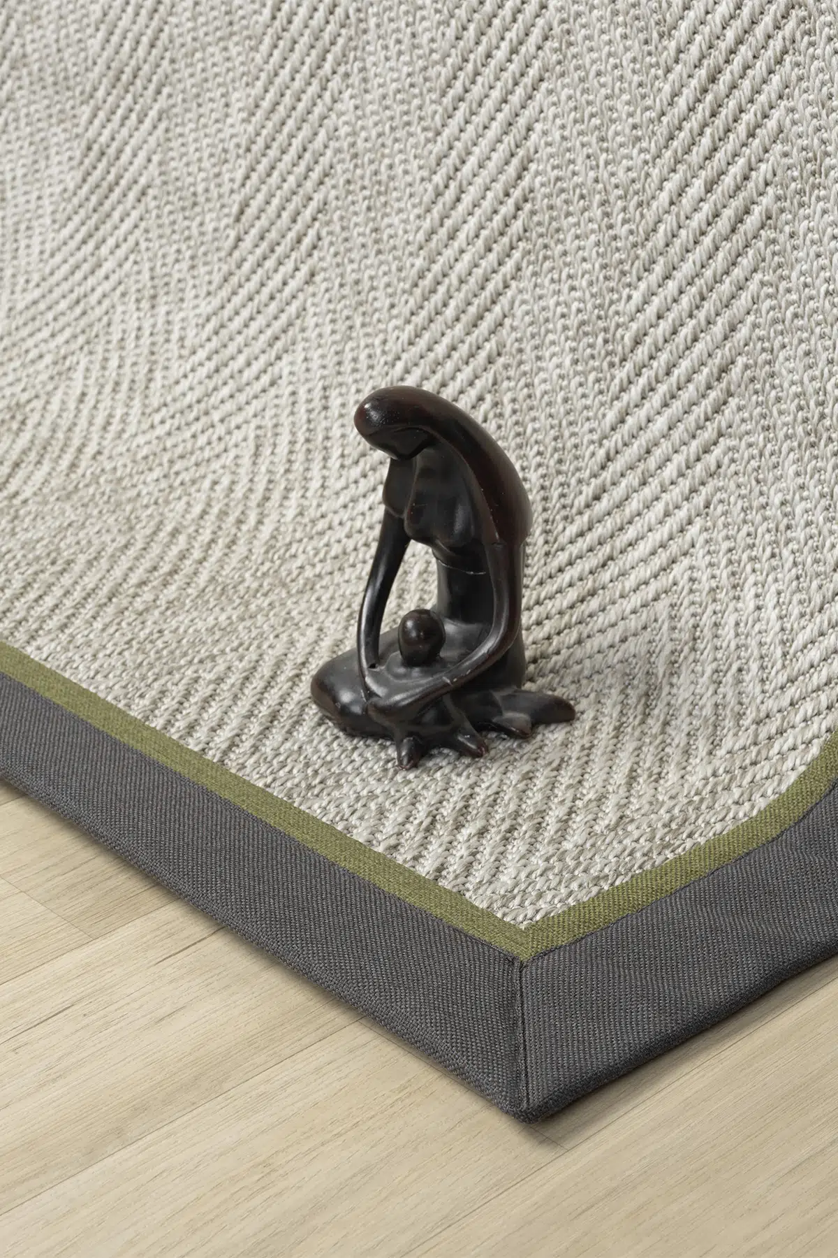 Seyran Halı Bombay 665 Gri Jüt Sisal Halı  - Bordo Krem Bordürlü Halı Yolluk