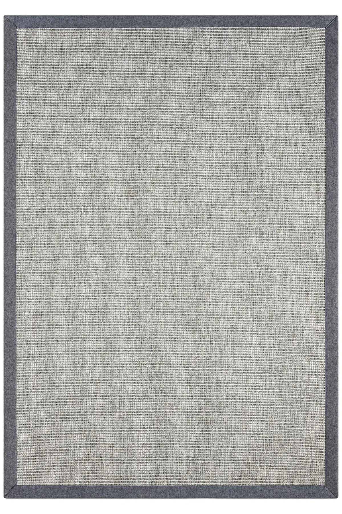 Seyran Halı Bombay 663 Gri Jüt Sisal Halı  - Mavi Bordürlü Halı Yolluk