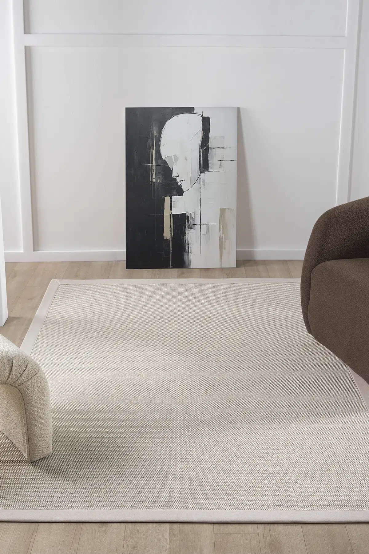 Seyran Halı Bombay 664 Krem Jüt Sisal Halı  - Krem Bordürlü Halı Yolluk