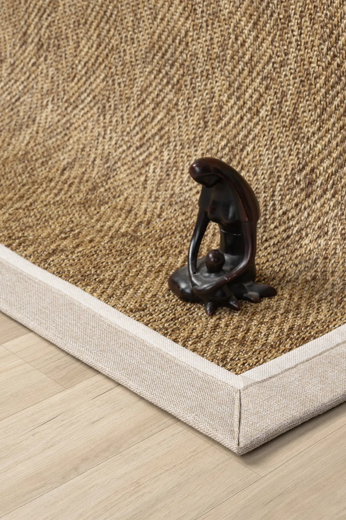 Seyran Halı Bombay 665 Kahve Jüt Sisal Halı  - 2 Renkli Bordürlü Halı Yolluk