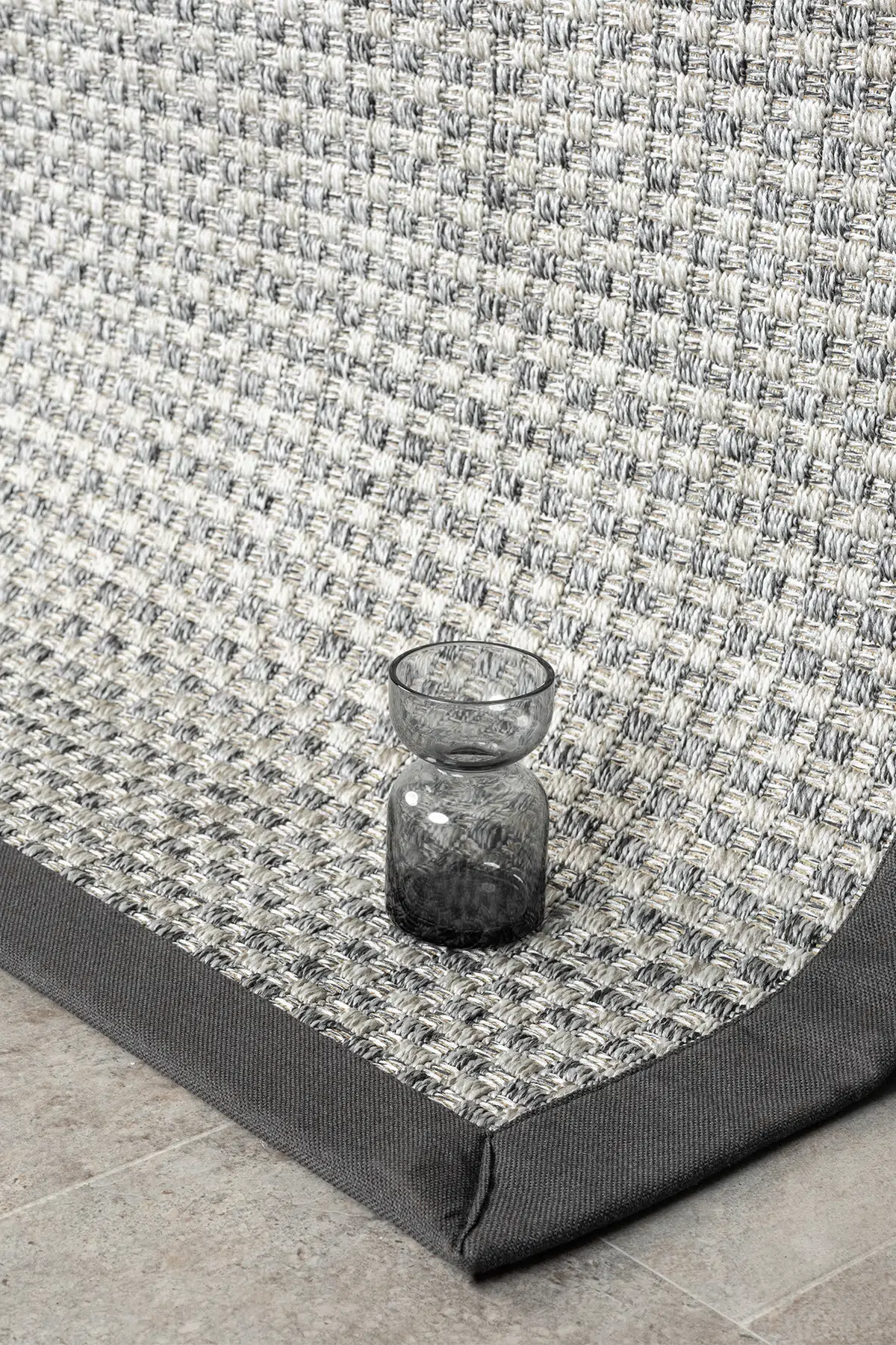 Seyran Halı Bombay 667 Gri Jüt Sisal Halı  - Antrasit Bordürlü Halı Yolluk