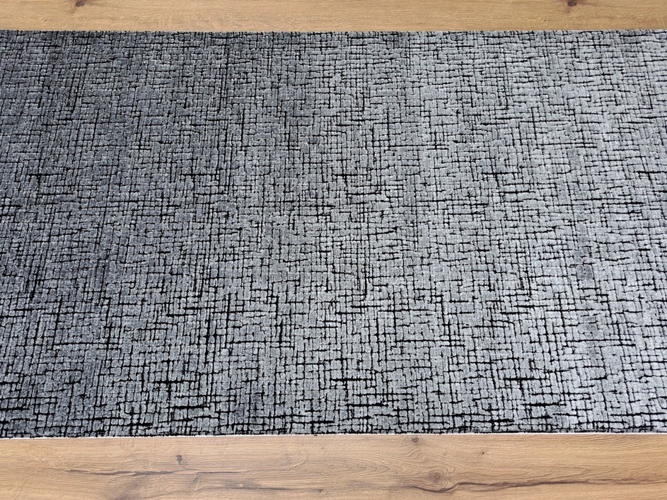 Custom Size Anthracite Runner Rug, %100 Wool Touch Pile rug, Hallway Kitchen Rug, Bedroom Rug, Indoors,