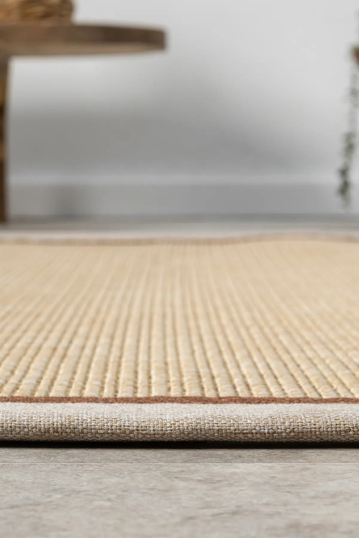 Seyran Halı Bombay 663 Bej Jüt Sisal Halı  - Bej Terra Bordürlü Halı Yolluk