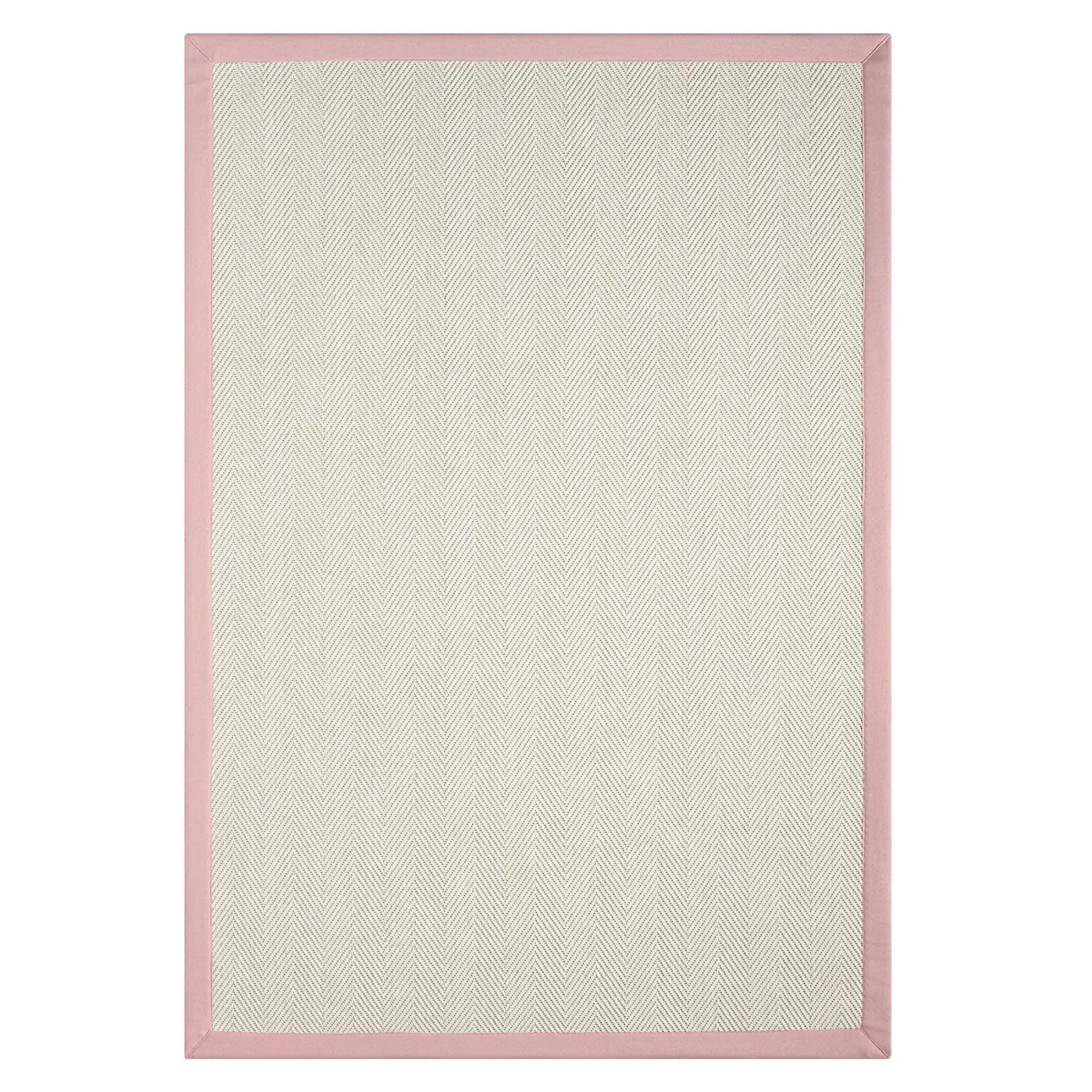 Seyran Halı Bombay 665 Krem Jüt Sisal Halı  - Pembe Bordürlü Halı Yolluk