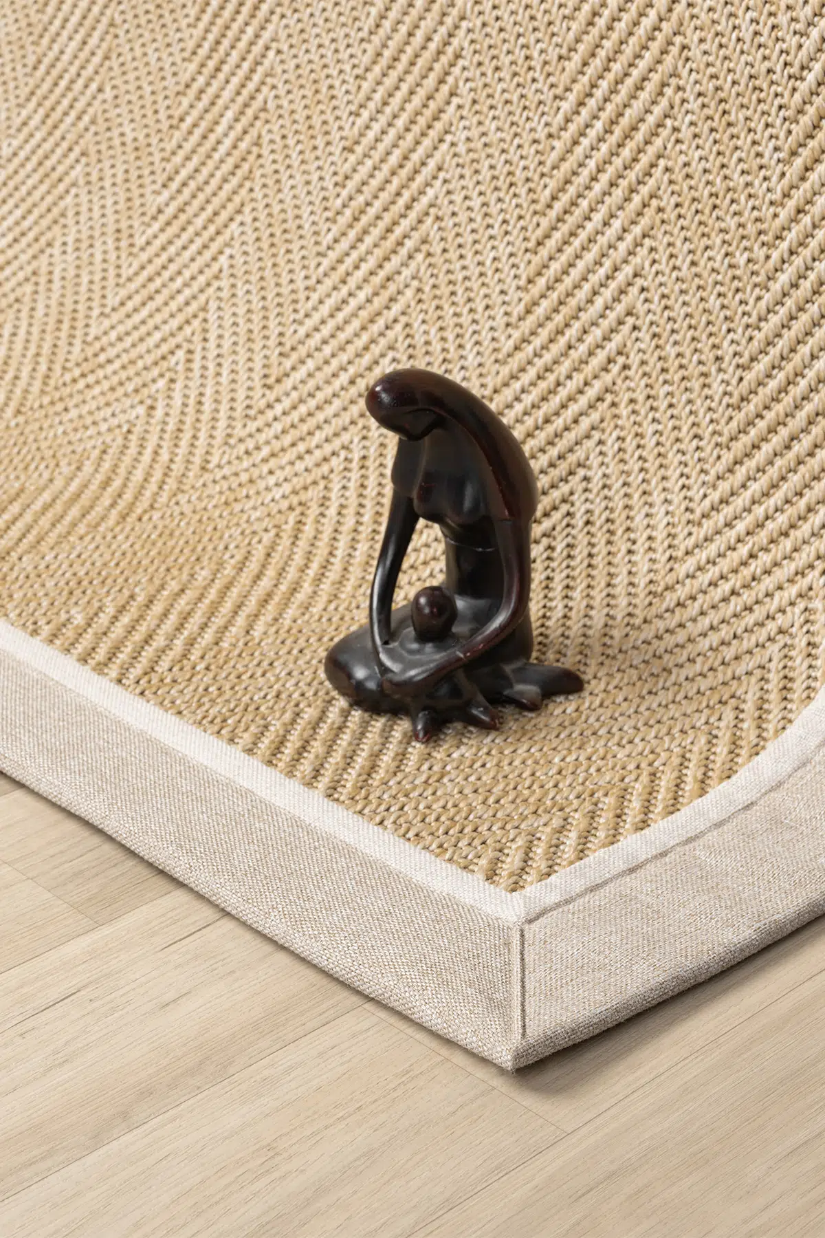 Seyran Halı Bombay 665 Bej Jüt Sisal Halı  - Bej Krem Bordürlü Halı Yolluk