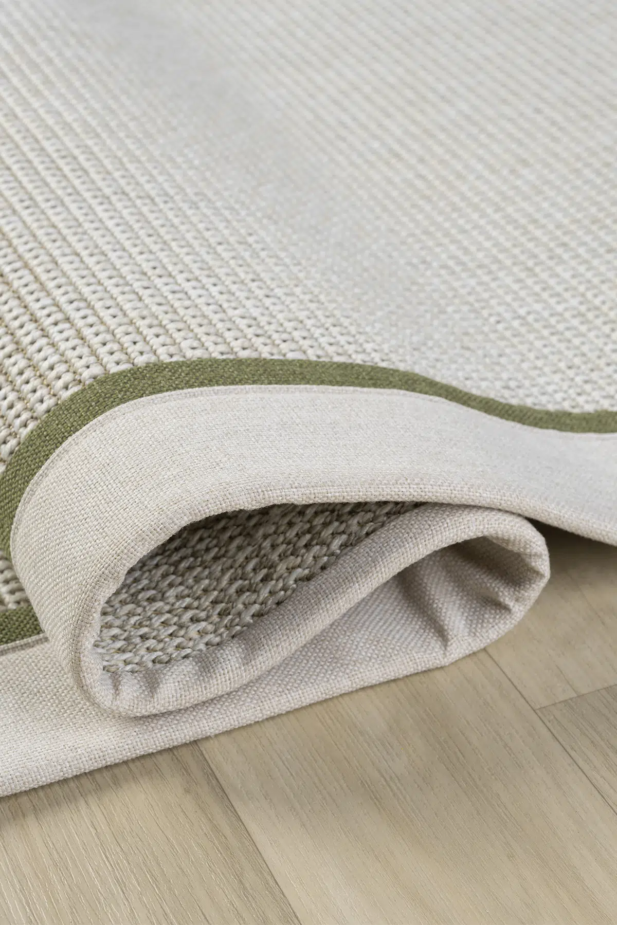 Seyran Halı Bombay 664 Krem Jüt Sisal Halı  - Krem Yeşil Bordürlü Halı Yolluk