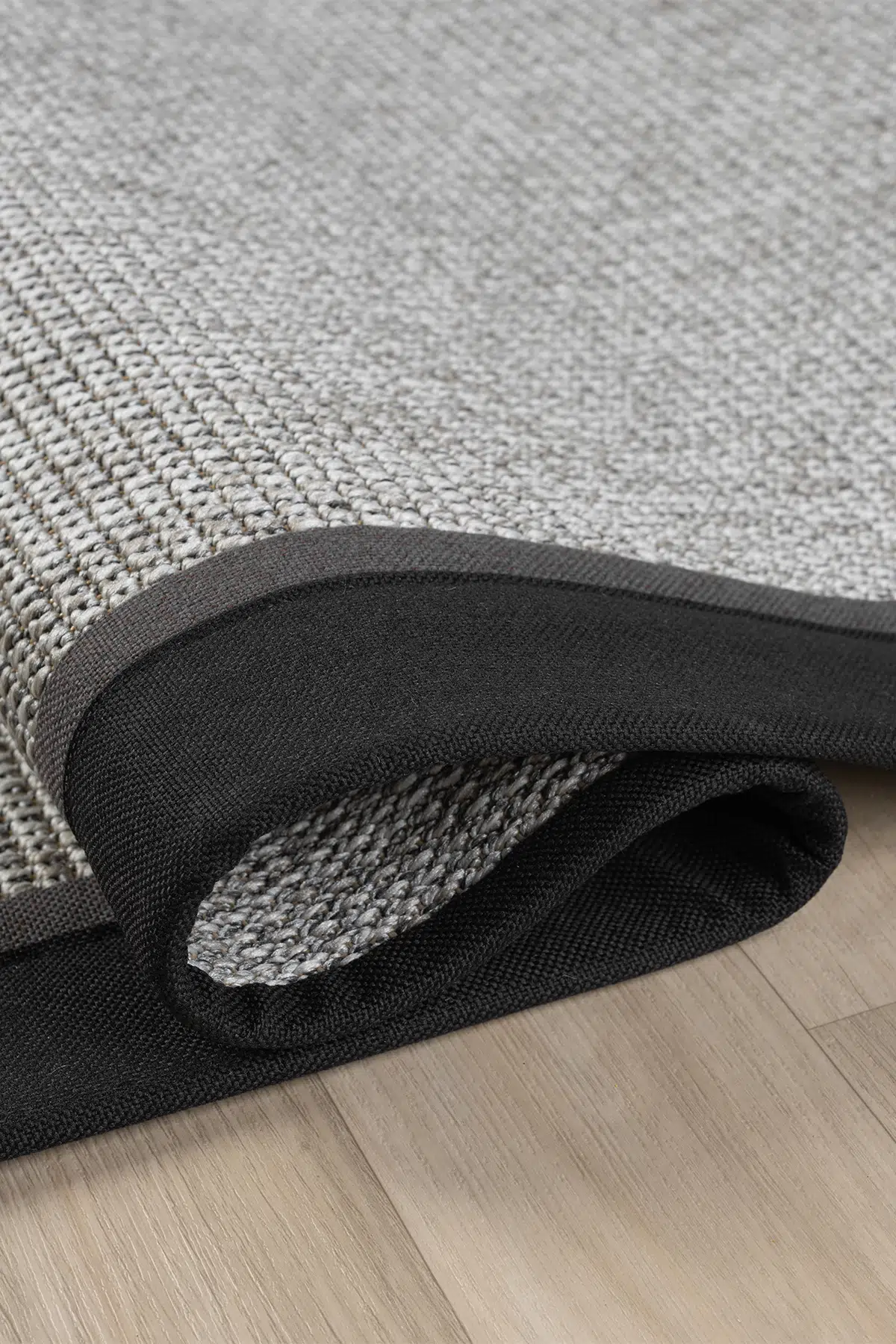 Seyran Halı Bombay 664 Gri Jüt Sisal Halı  - Siyah Antrasit Bordürlü Halı Yolluk