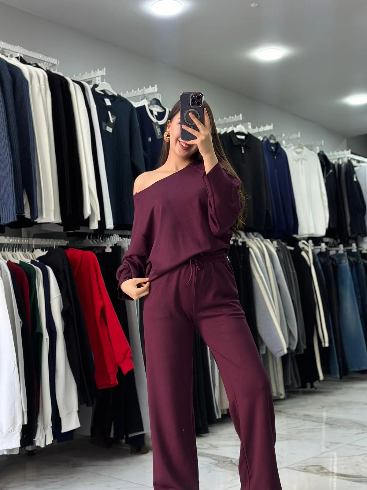 KAYIK YAKA MODAL TAKIM - BORDO