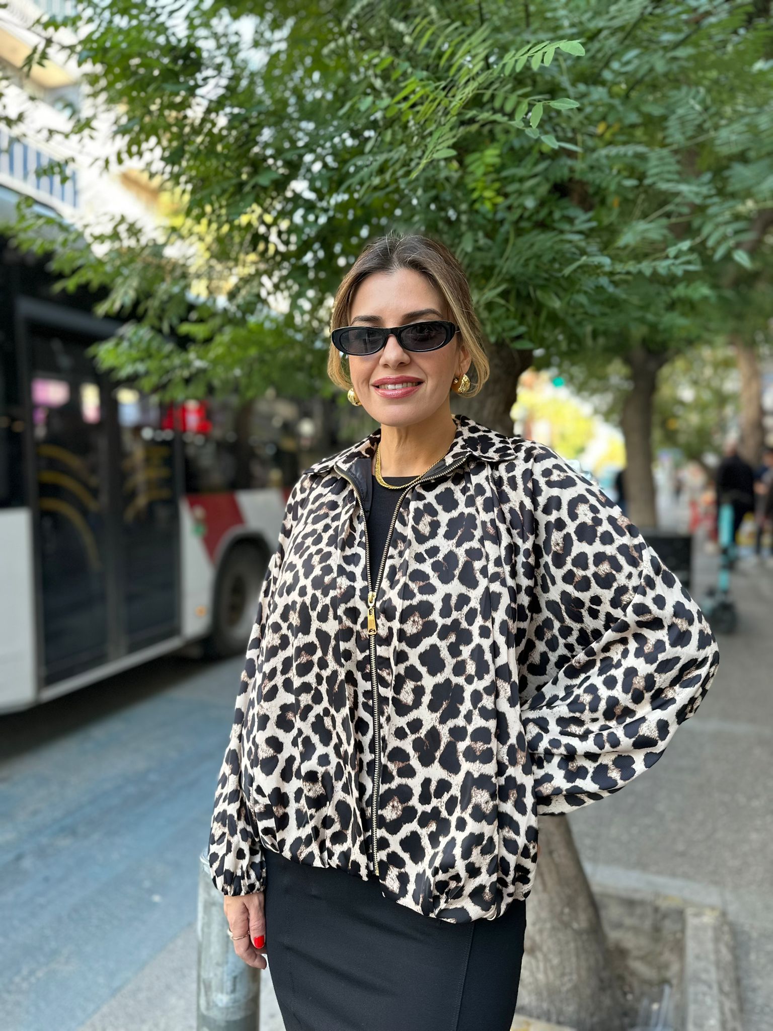Bomber Leopar Ceket - Leopar