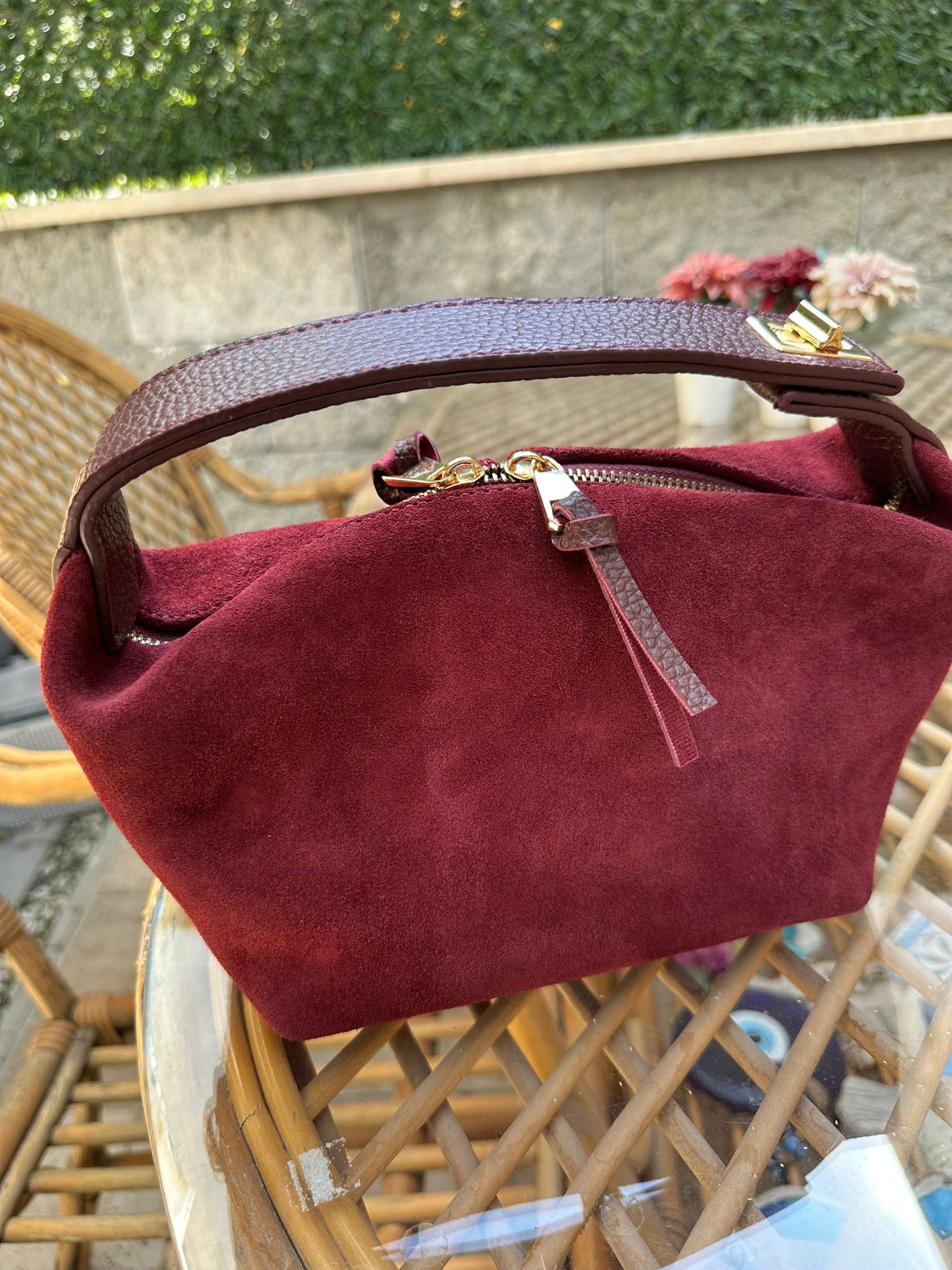 Hakiki Deri El Çantası - Bordo