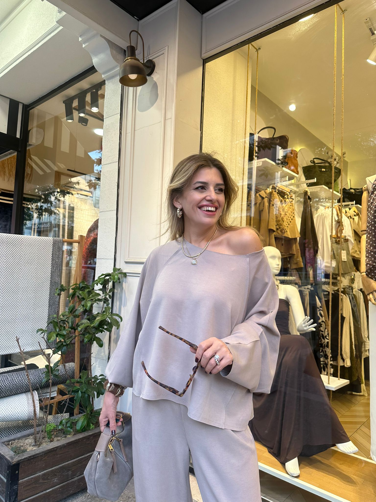Kayık Yaka Modal Kumaş Eşofman Takımı