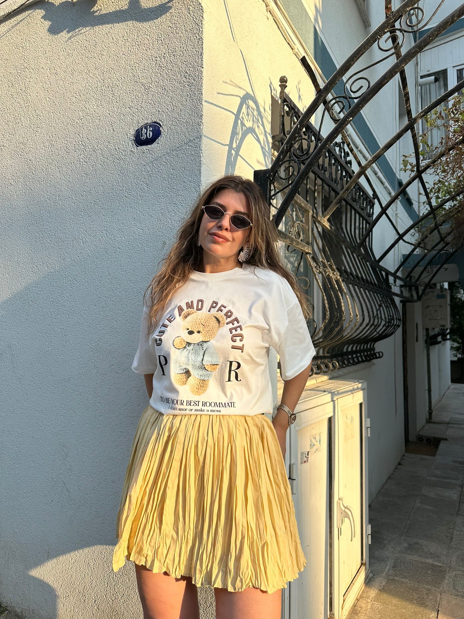 Teddy Baskılı T-Shirt - Ekru