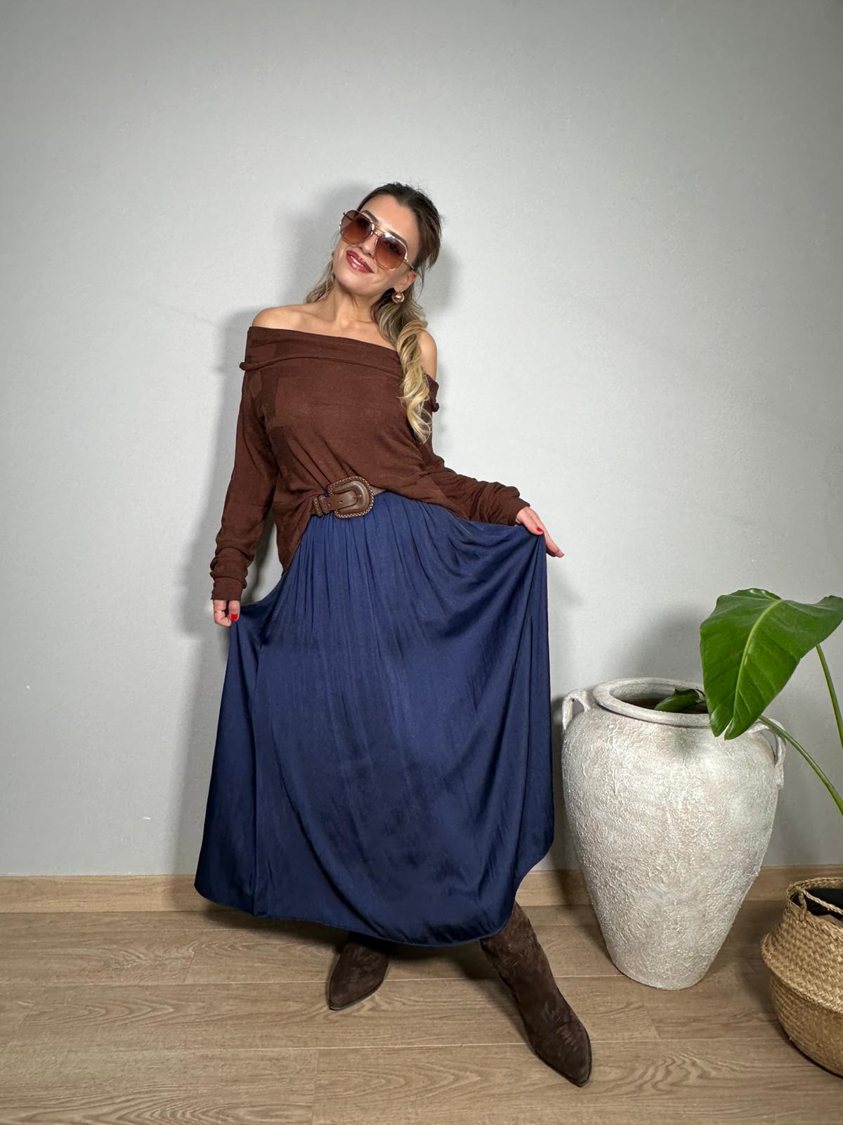 Maxi Boy Beli Lastikli Saten Etek