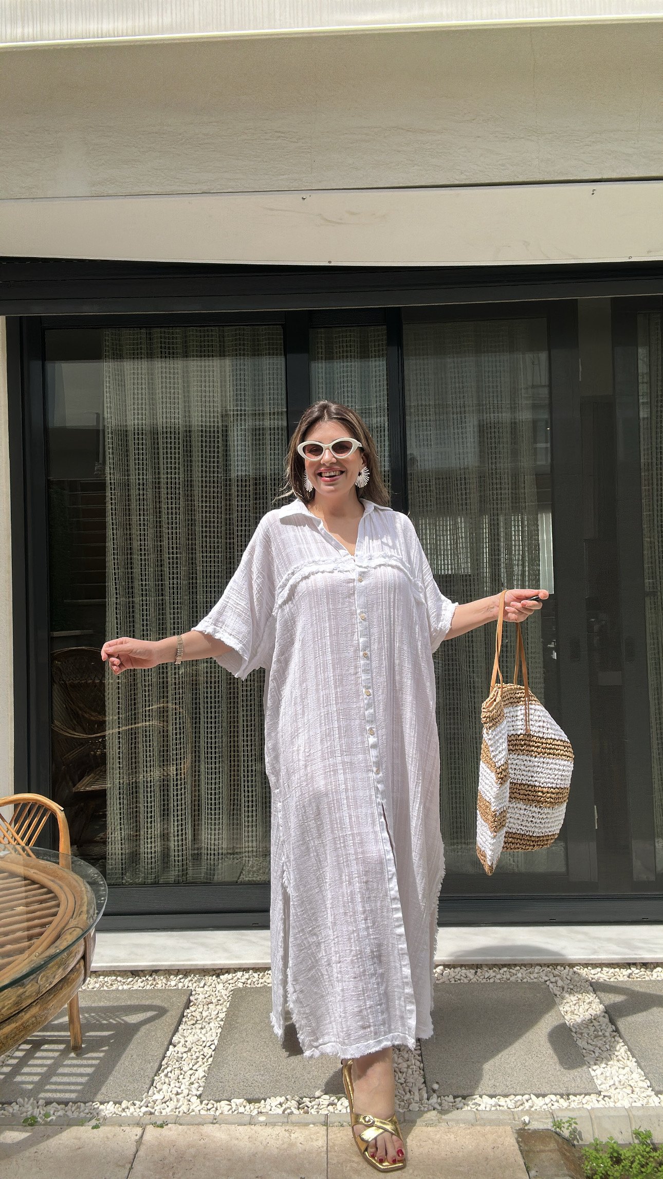 BLANCA Düğme Detaylı Kimono Elbise