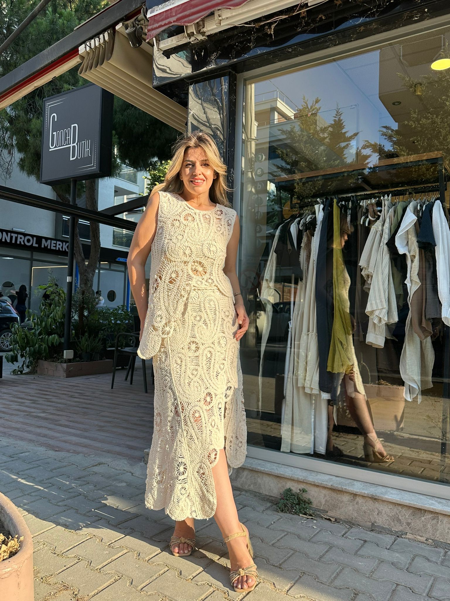 İthal Triko Örgü Detaylı Etek Bluz Takım