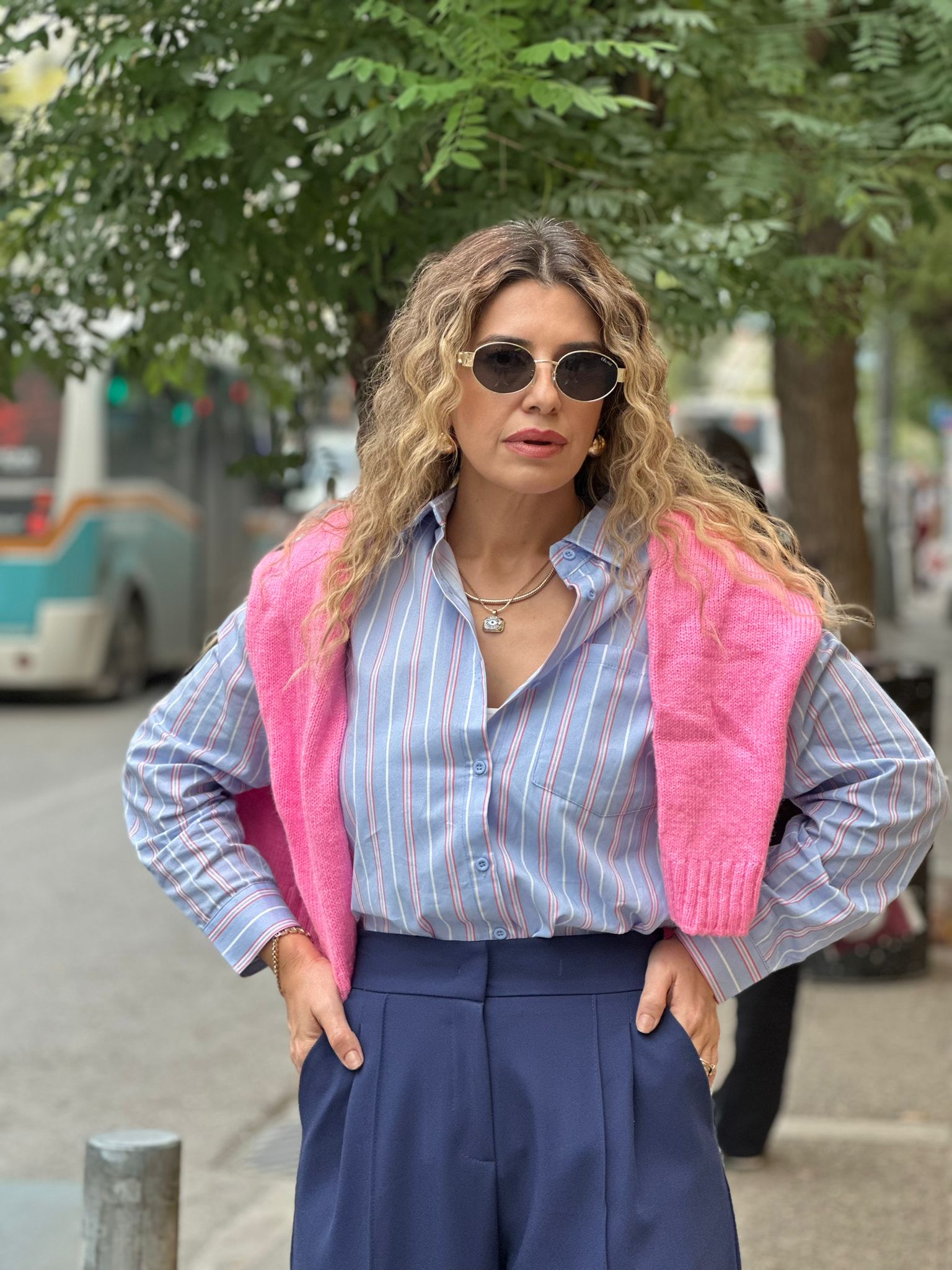 Dikişli Geniş paça Pantolon