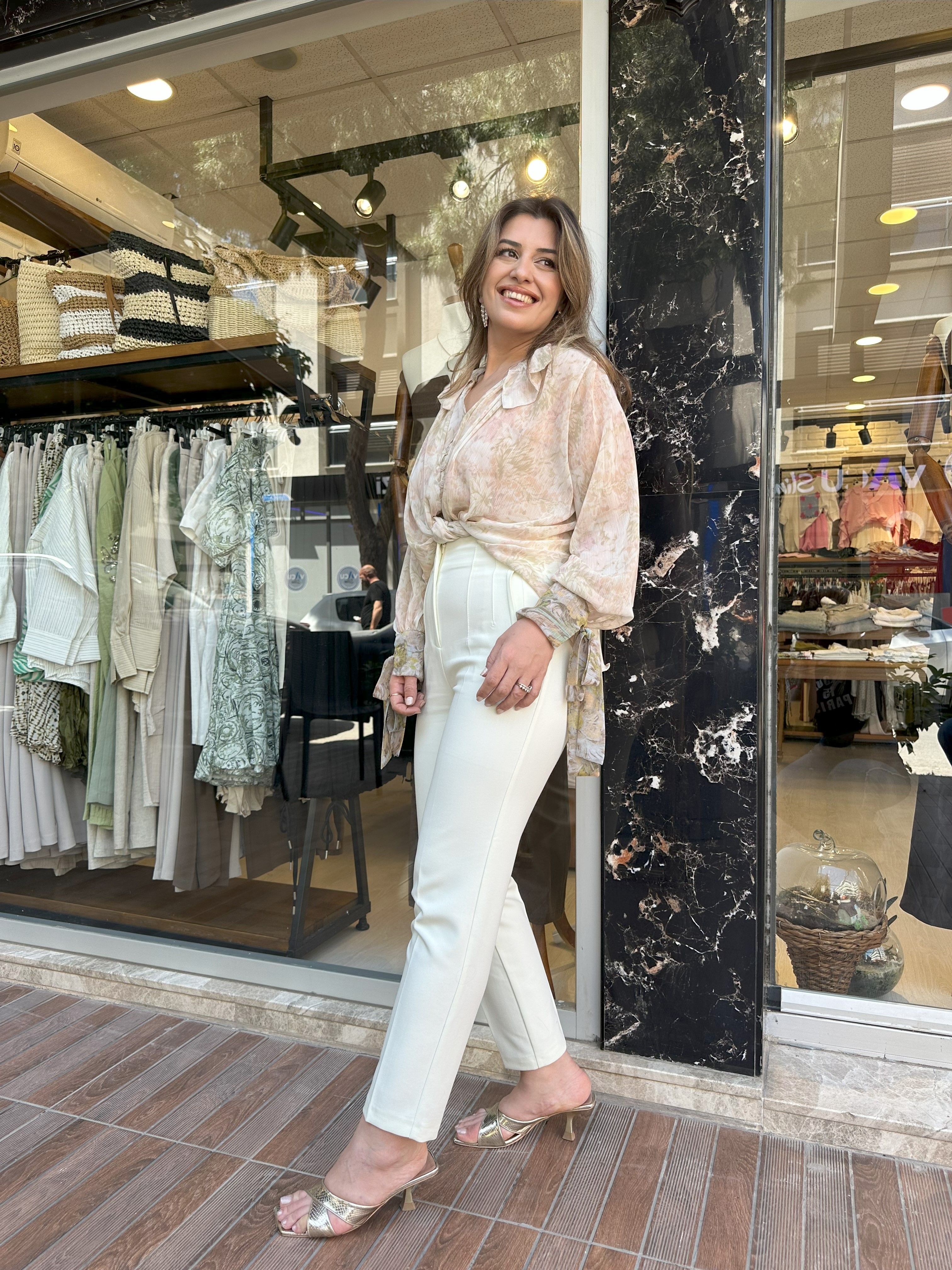 Flatolu Havuç Kesim Bilekte Pantolon