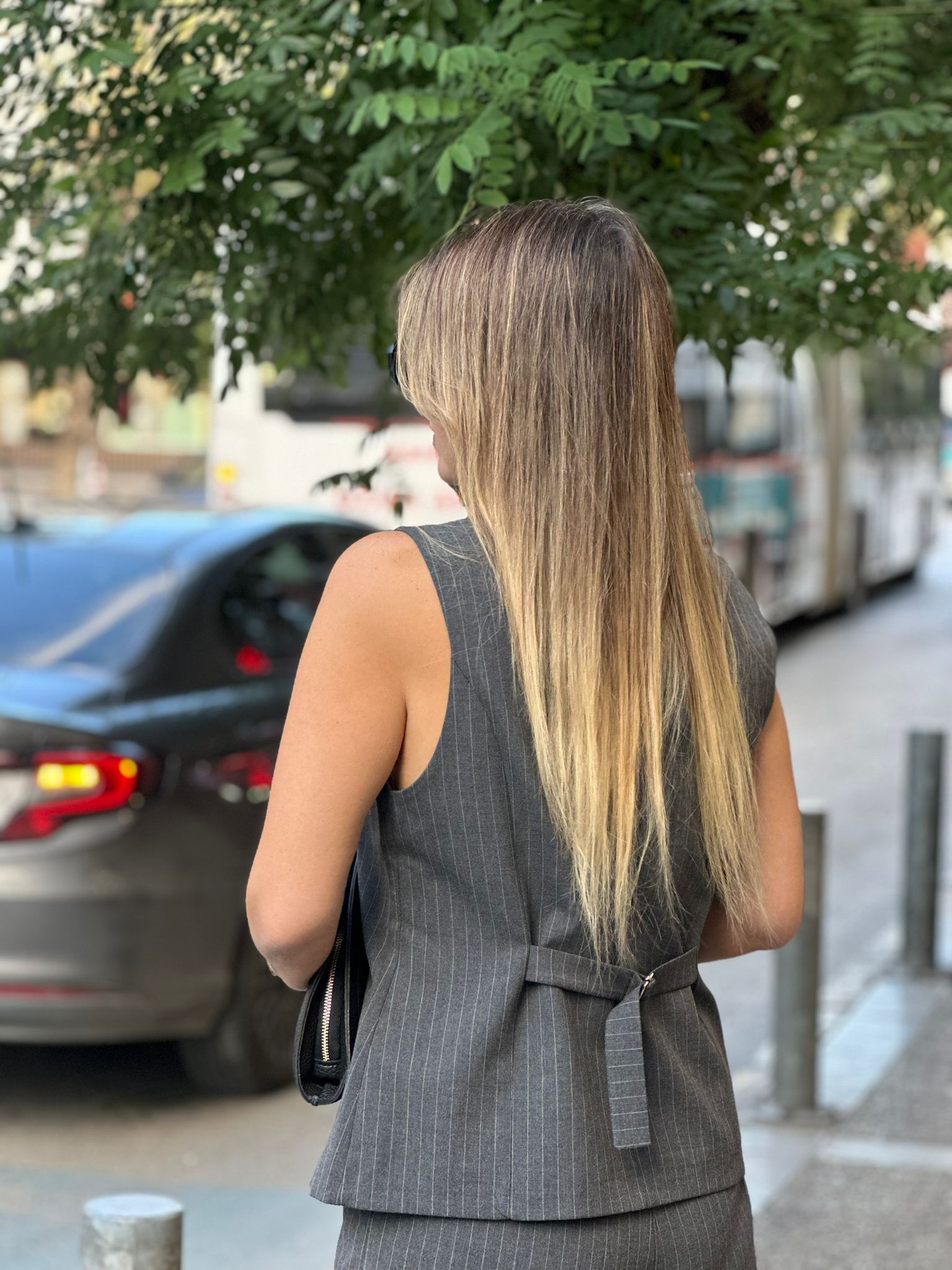 Çizgili Yelek Pantolon Takım