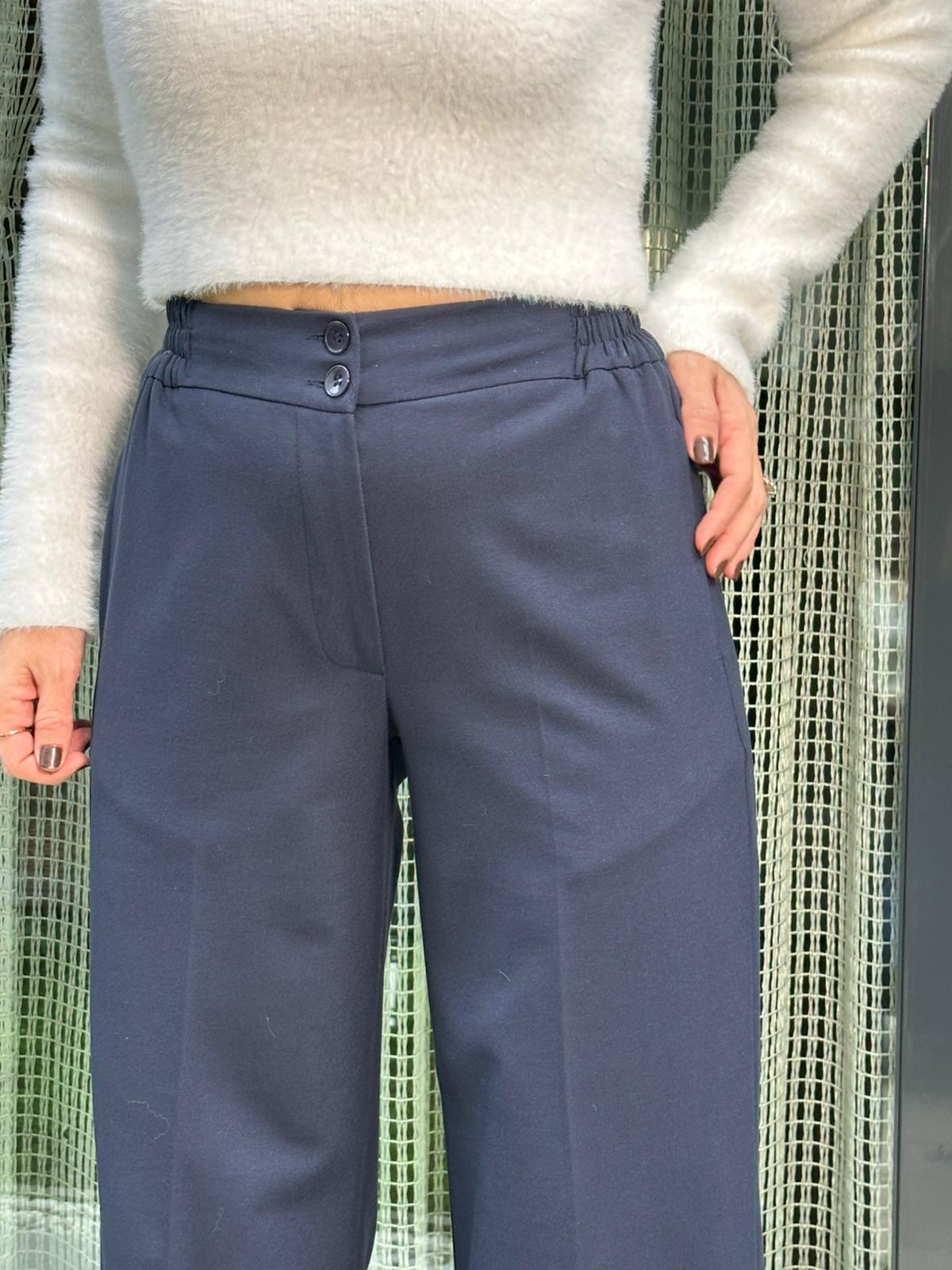 Bel Lastik Detaylı Palazzo Pantolon