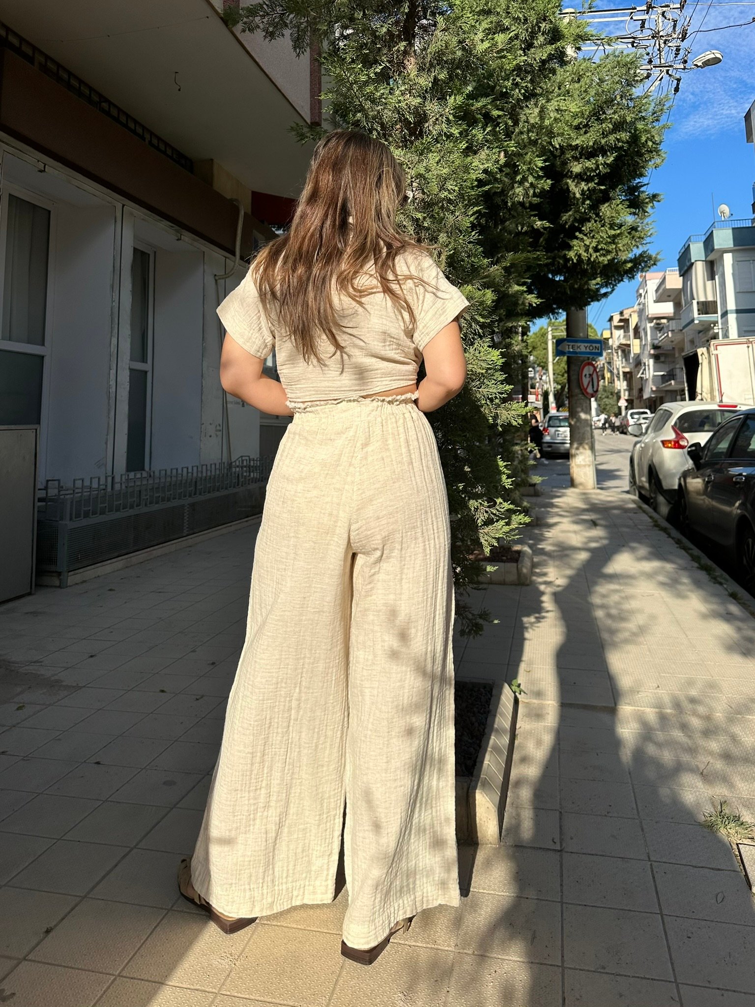 BLANCA Kenevirli Kumaş Beli Püskül Detaylı Pantolon