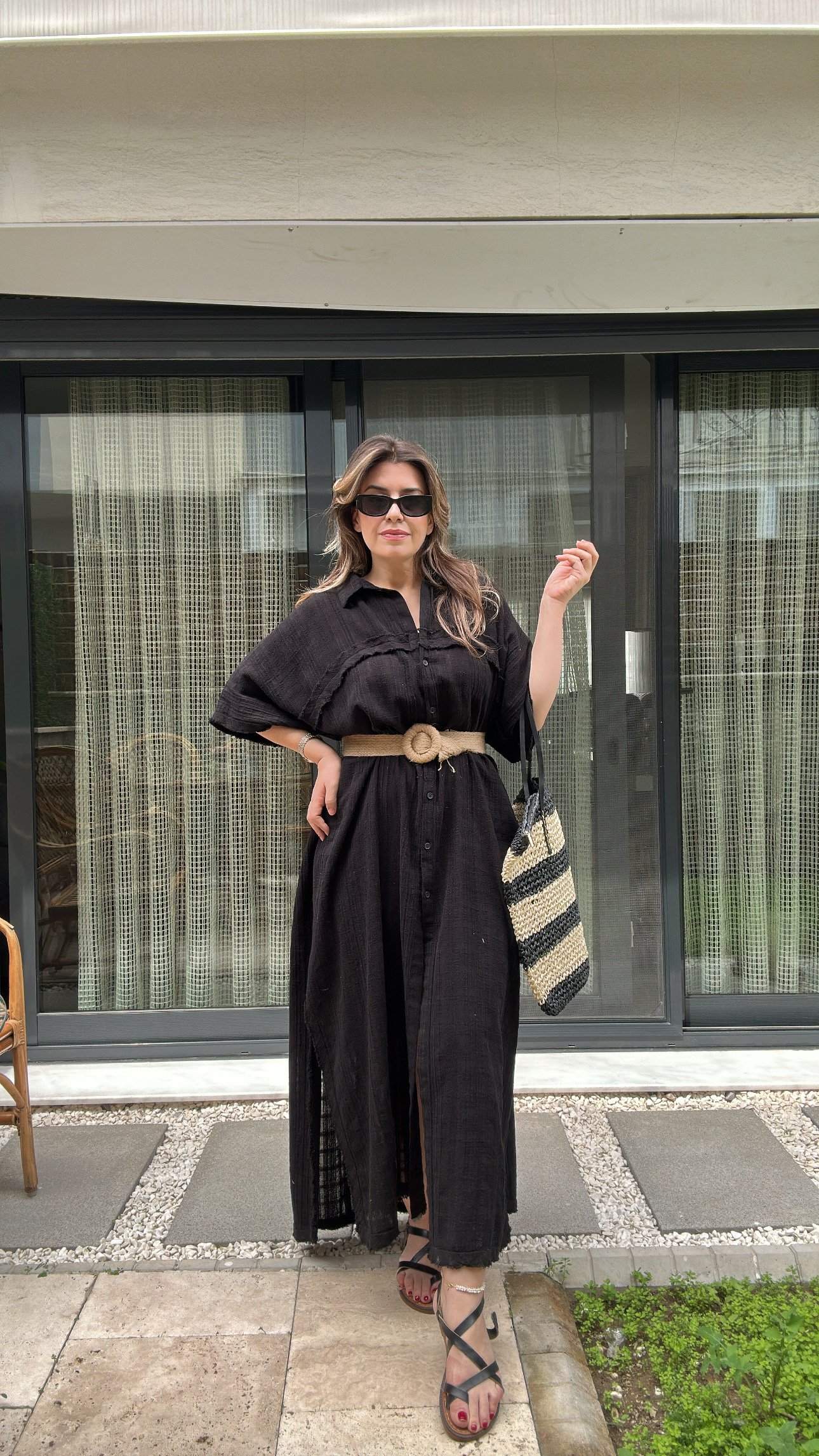 BLANCA Düğme Detaylı Kimono Elbise