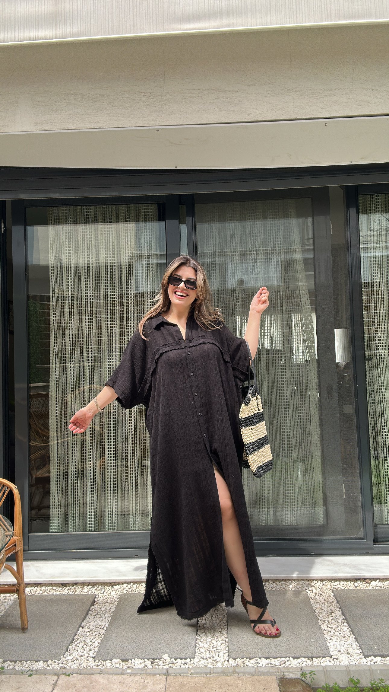 BLANCA Düğme Detaylı Kimono Elbise